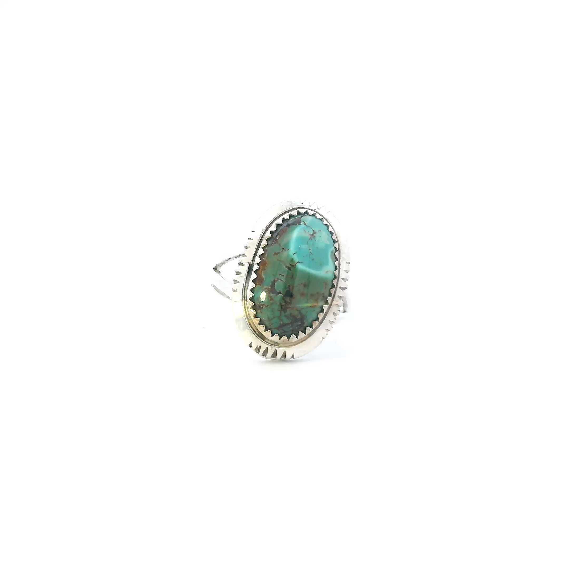 Sterling Silver Oval Turquoise Womens Ring