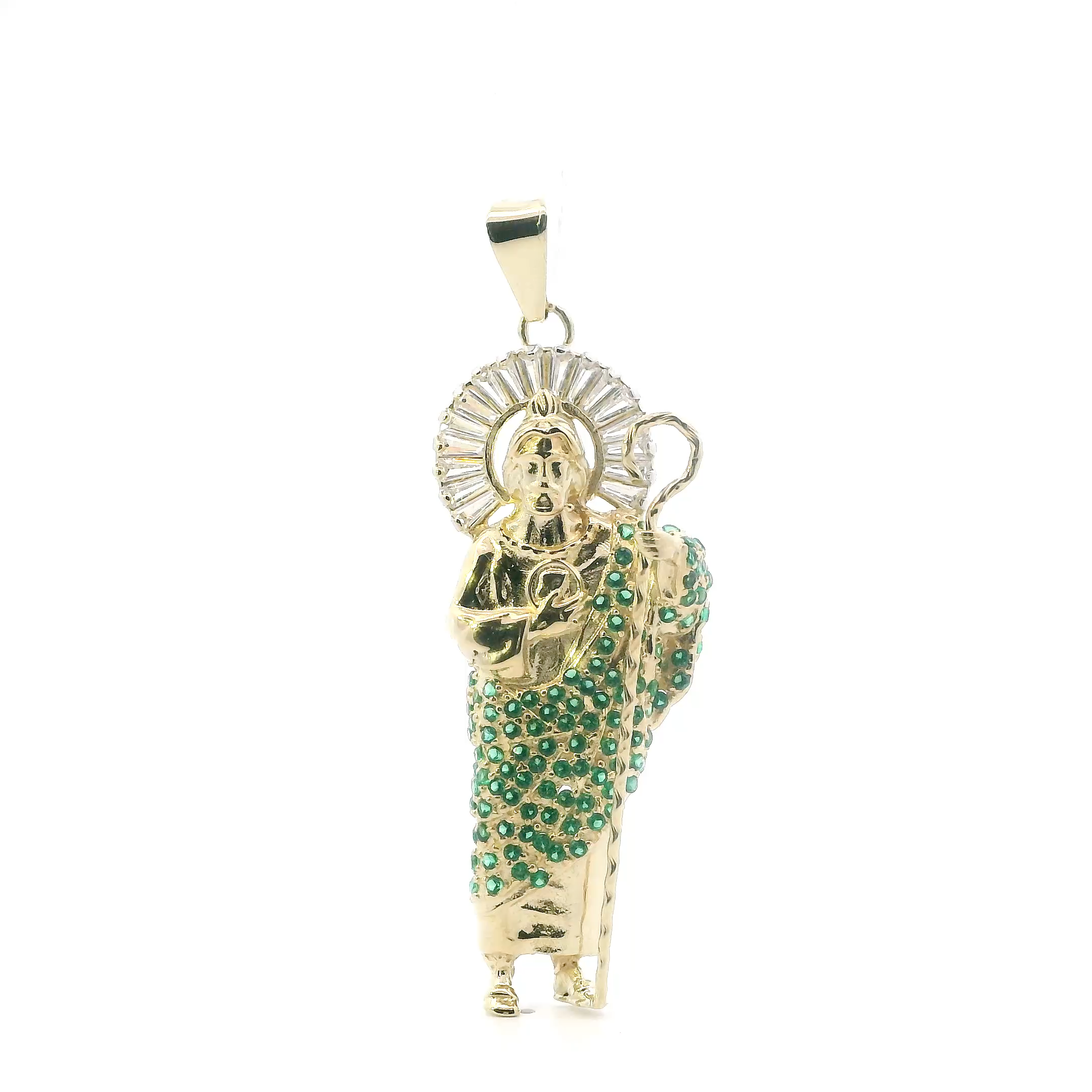 10K Yellow Gold Standing Religious Figure Pendant