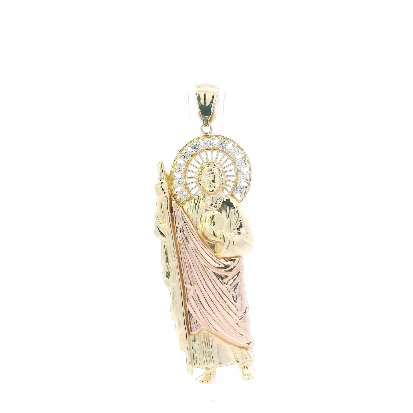 14K Yellow & Rose Gold Religious Standing Figure Pendant