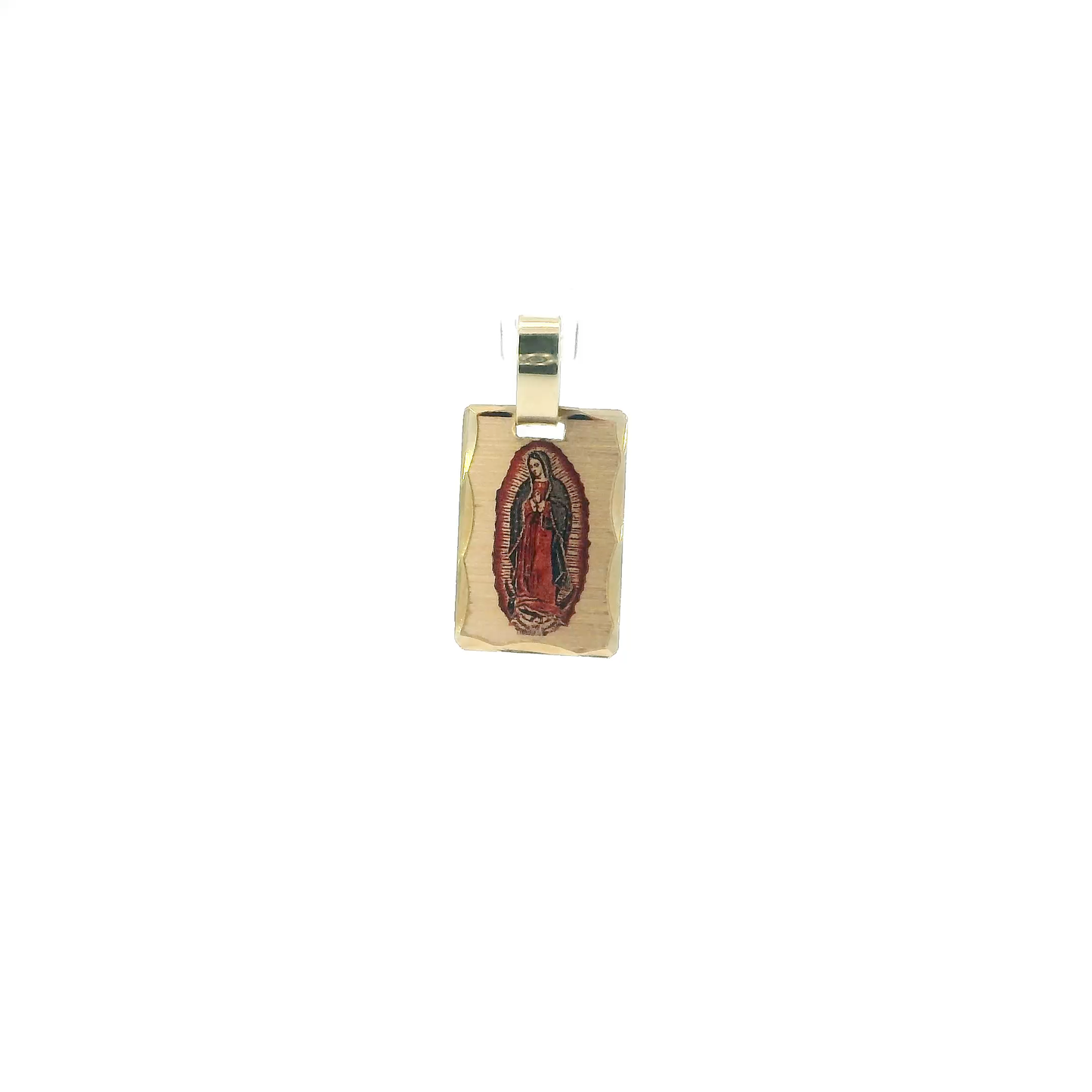 14K Yellow Gold Religious Virgin Mary Pendant