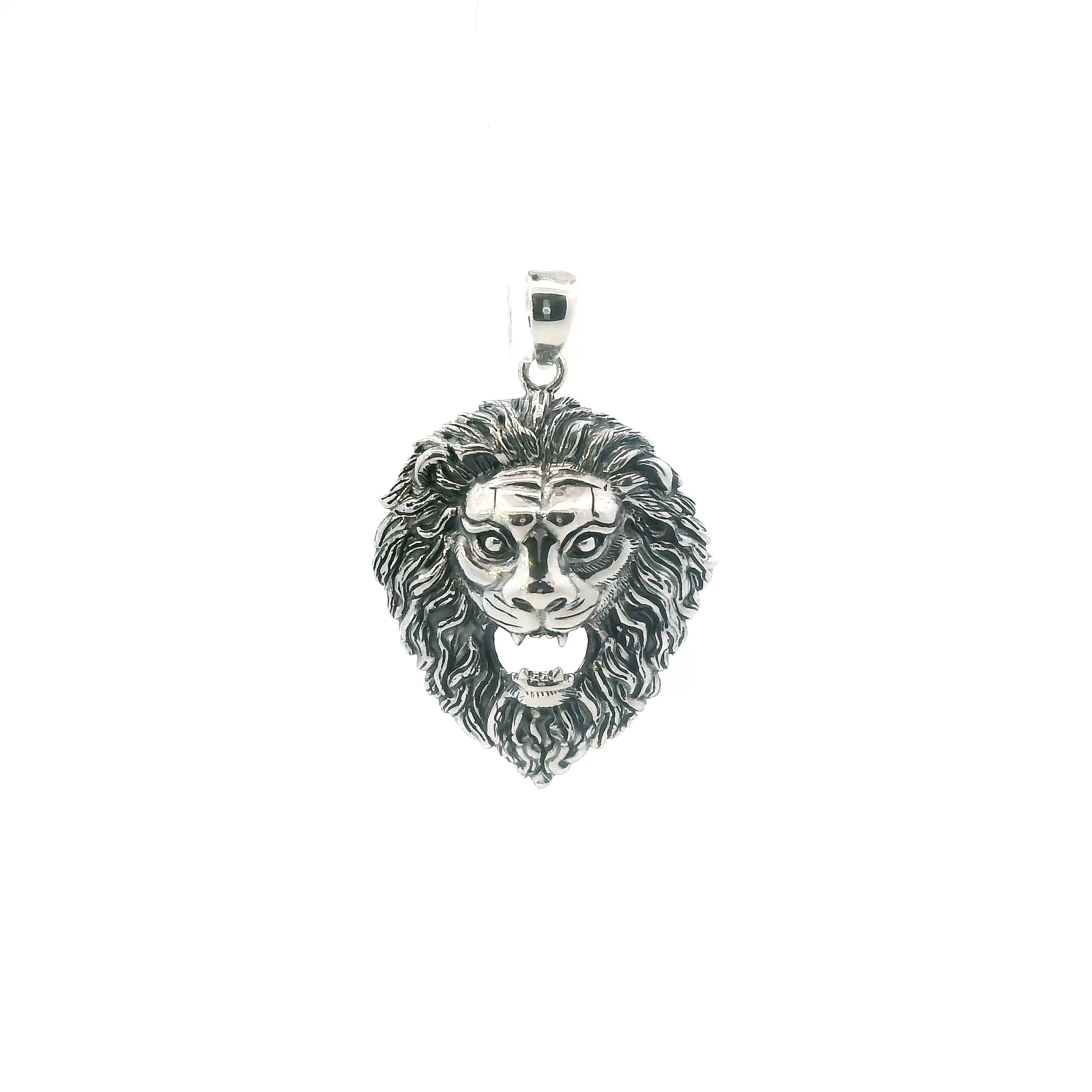 Sterling Silver Lion Head Pendant