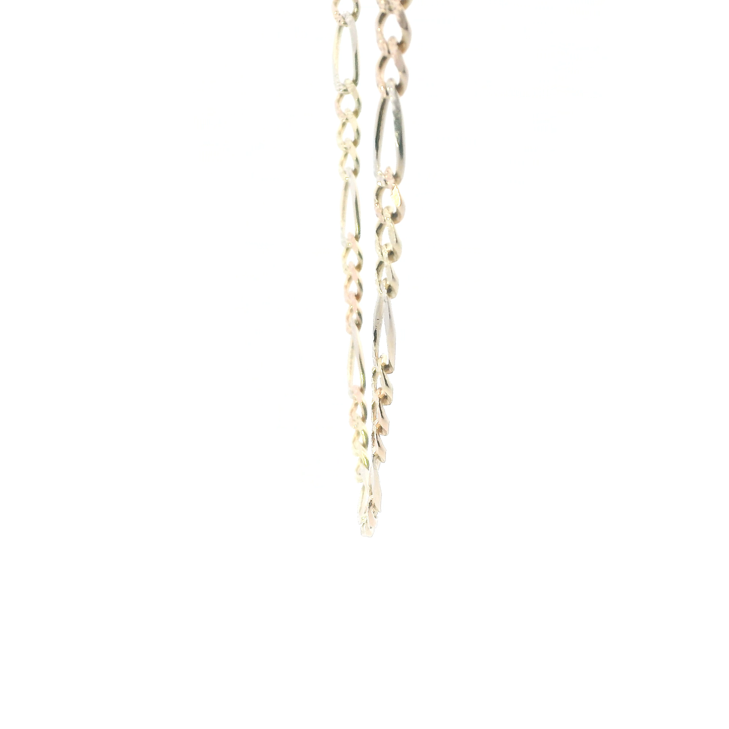 14K Tri Color Gold 18" Figaro Chain