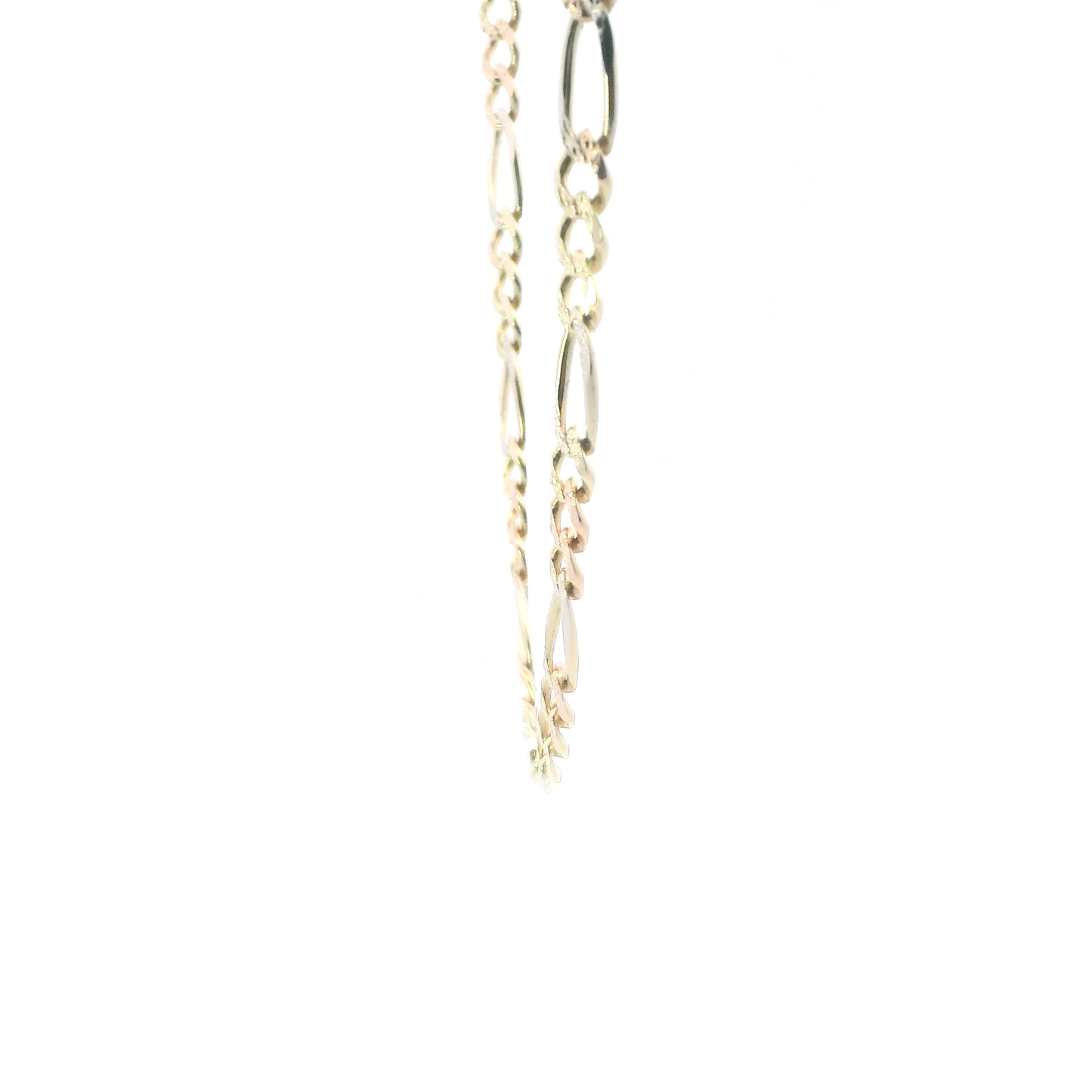 14K Tri Color Gold 18" Figaro Chain