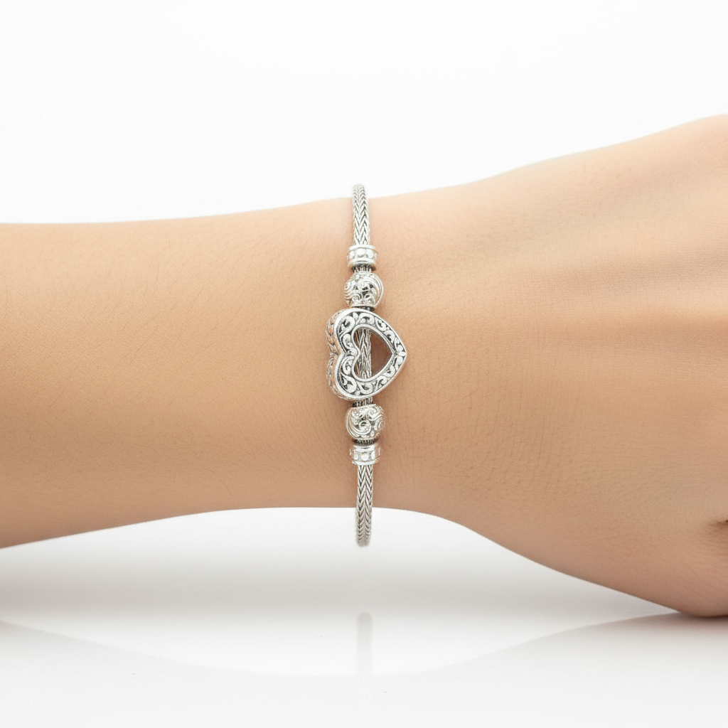 Sterling Silver 7" Baliwheat Bracelet