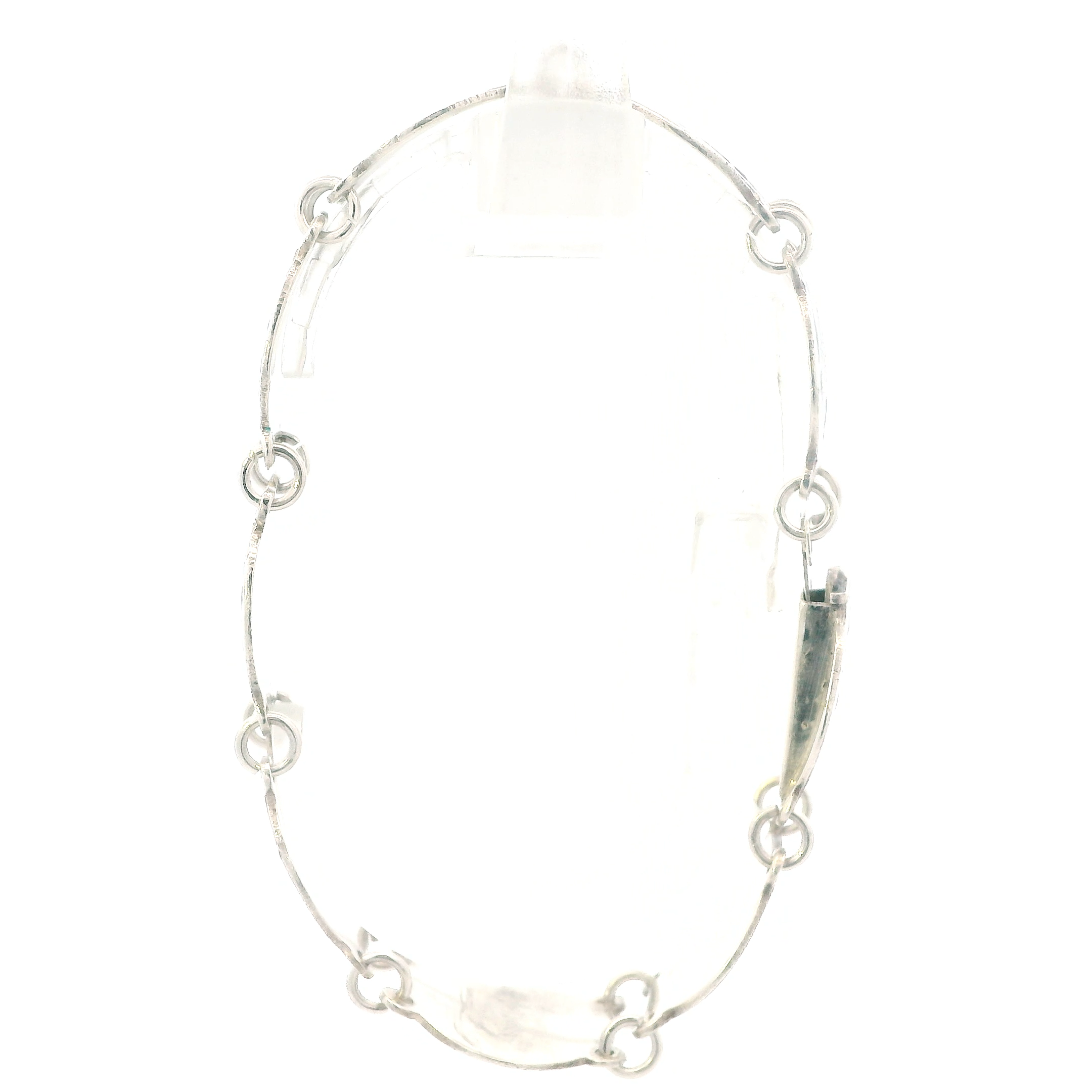 Sterling Silver Blue Enamel Niello Dancer Link Bracelet