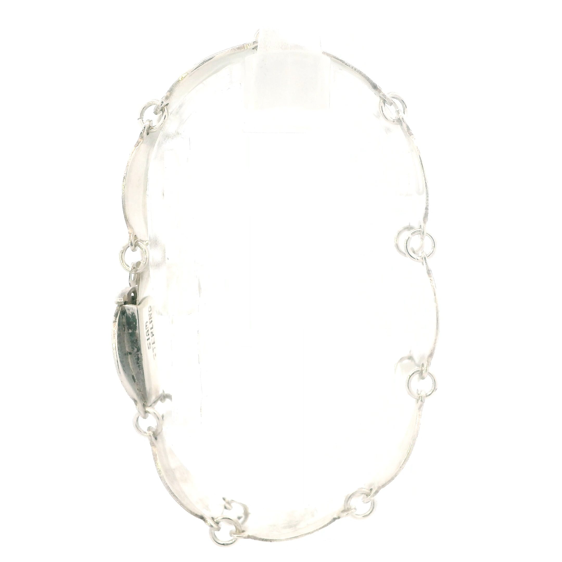 Sterling Silver Blue Enamel Niello Dancer Link Bracelet