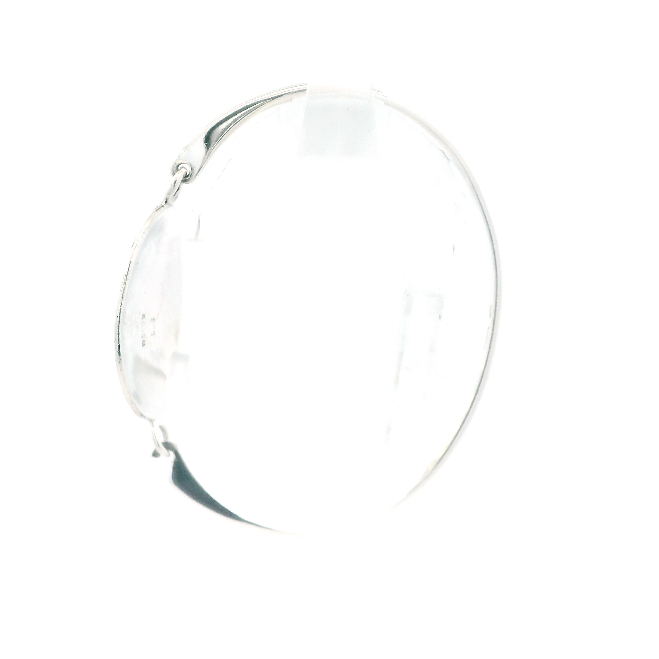 Sterling Silver Bangle W/ Ovel South Western Art Clasp Bracelet