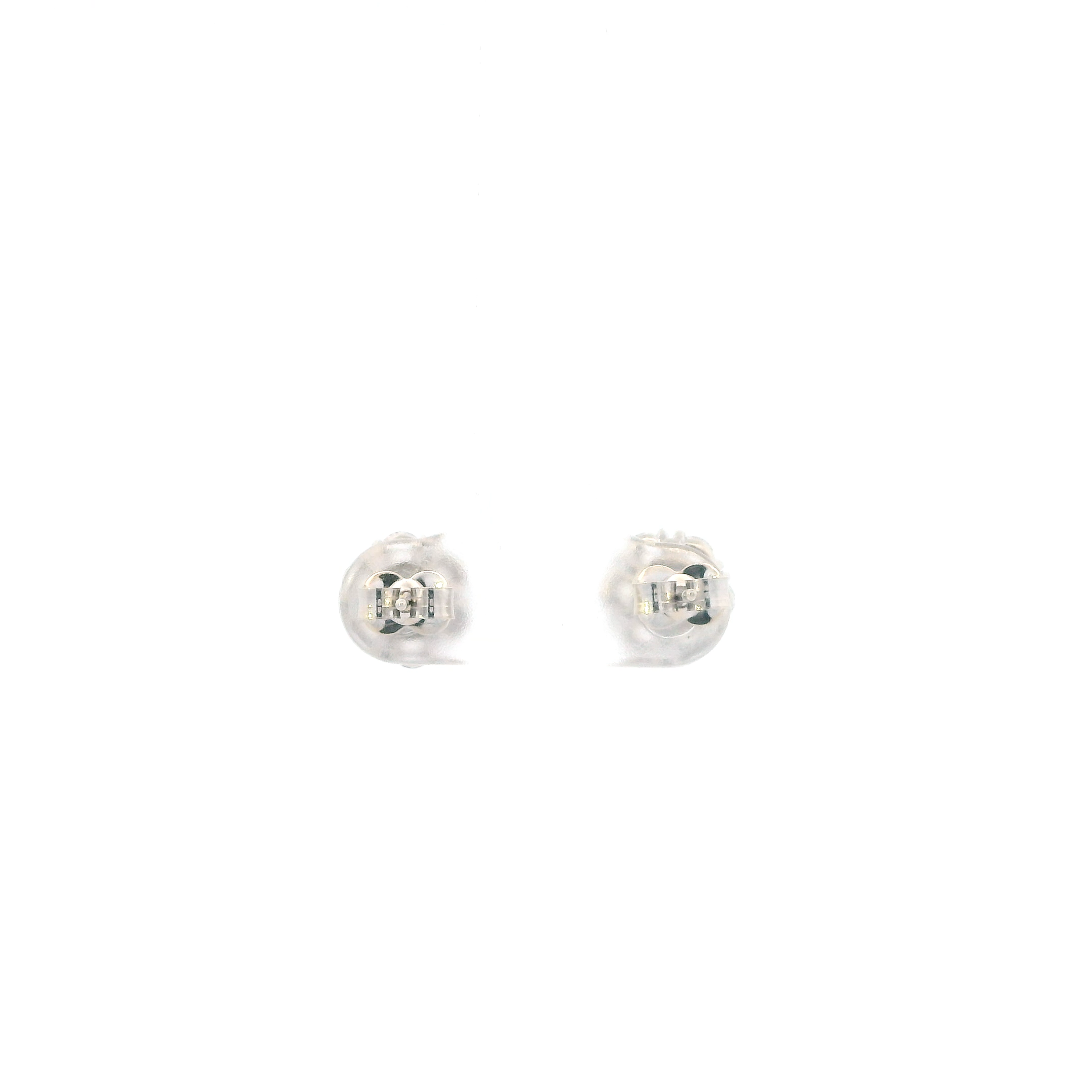 14K White Gold Flower Stud Earrings