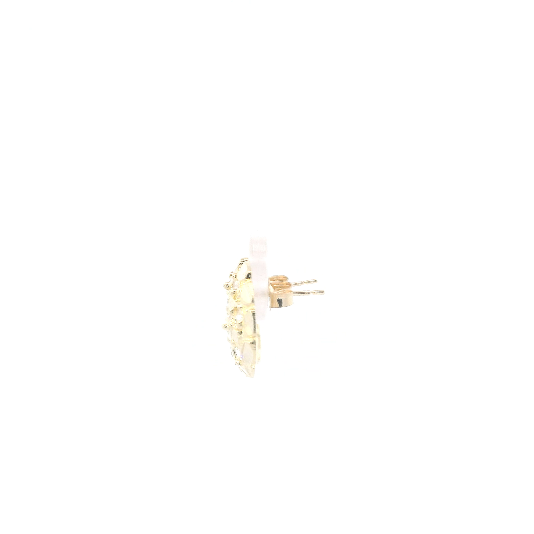 10K Yellow Gold Round Nugget Earrings