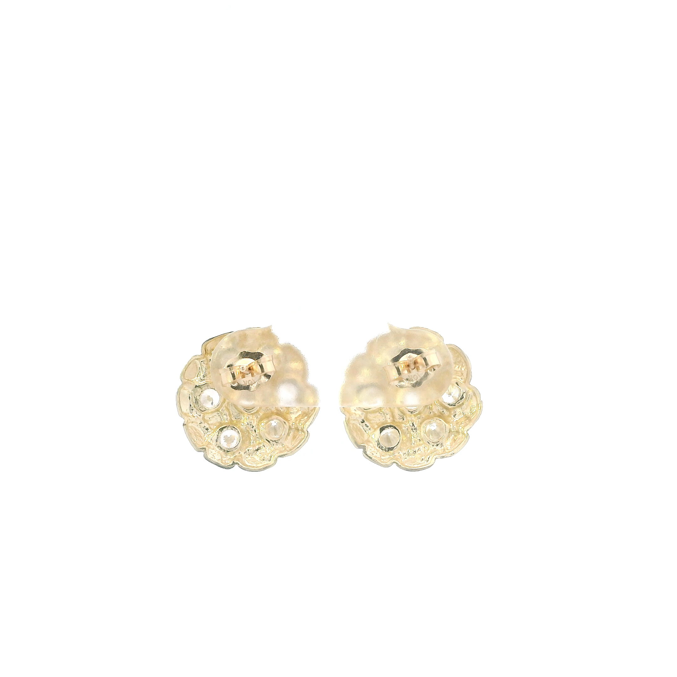 10K Yellow Gold Round Nugget Earrings