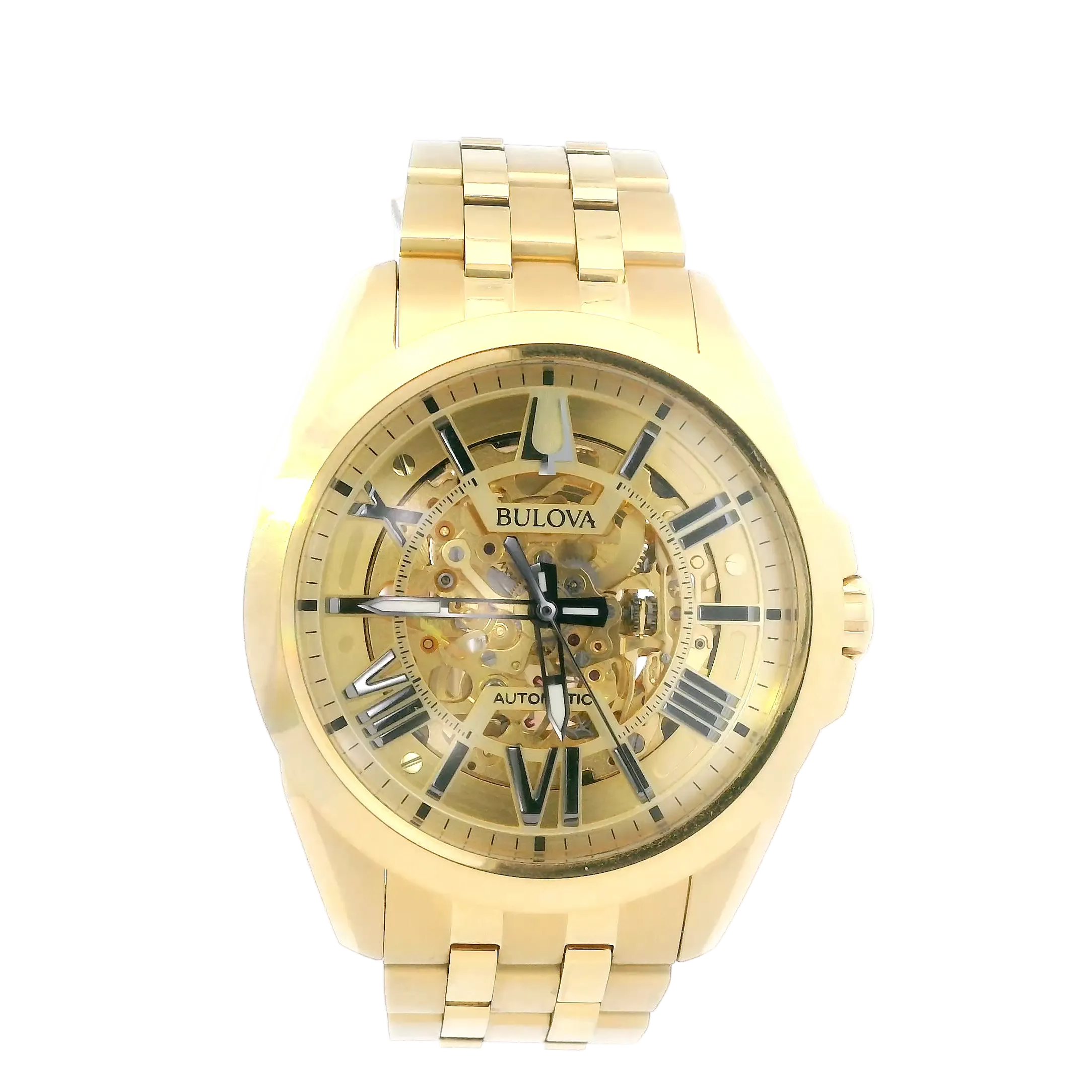 Bulova Sutton Automatic Gold Mens Writswatch - 97A162