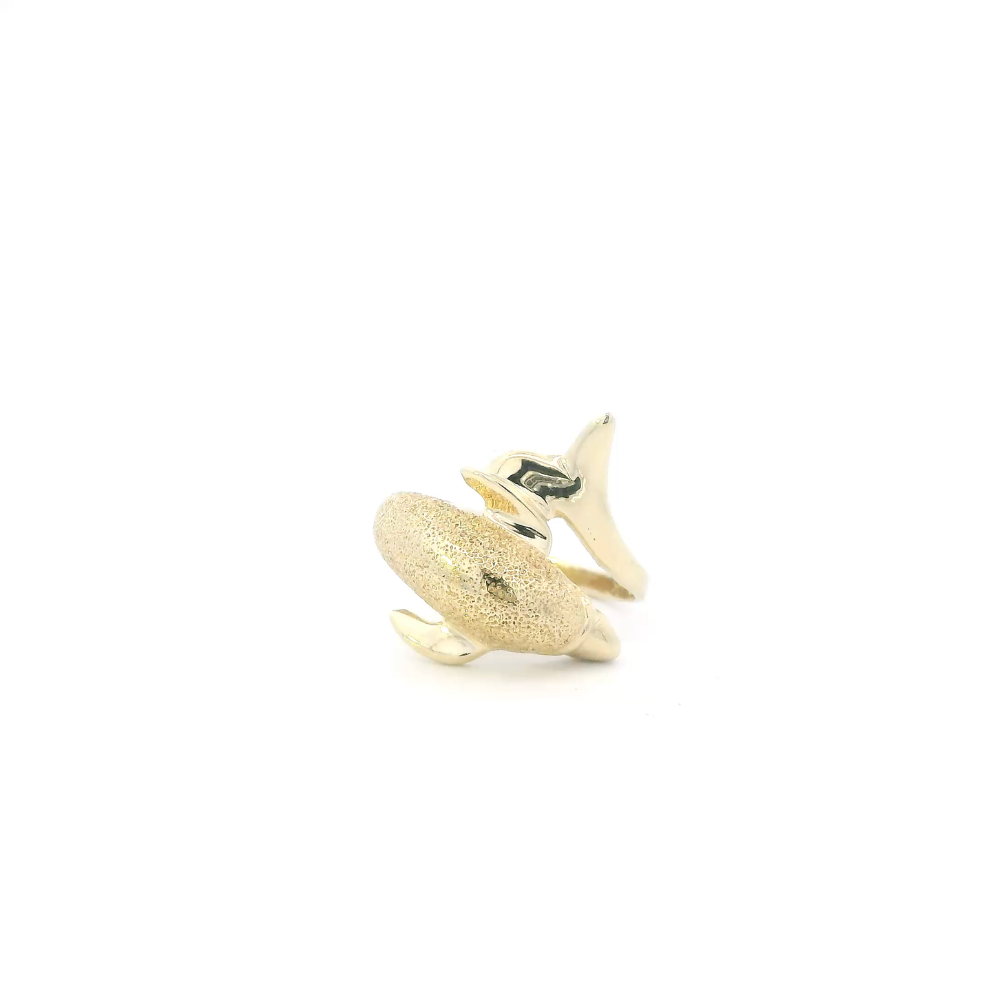 14K Yellow Gold Dolphin Wrap Womens Ring