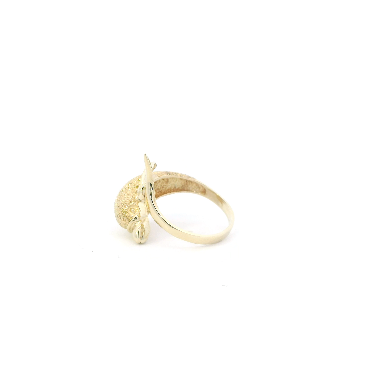 14K Yellow Gold Dolphin Wrap Womens Ring