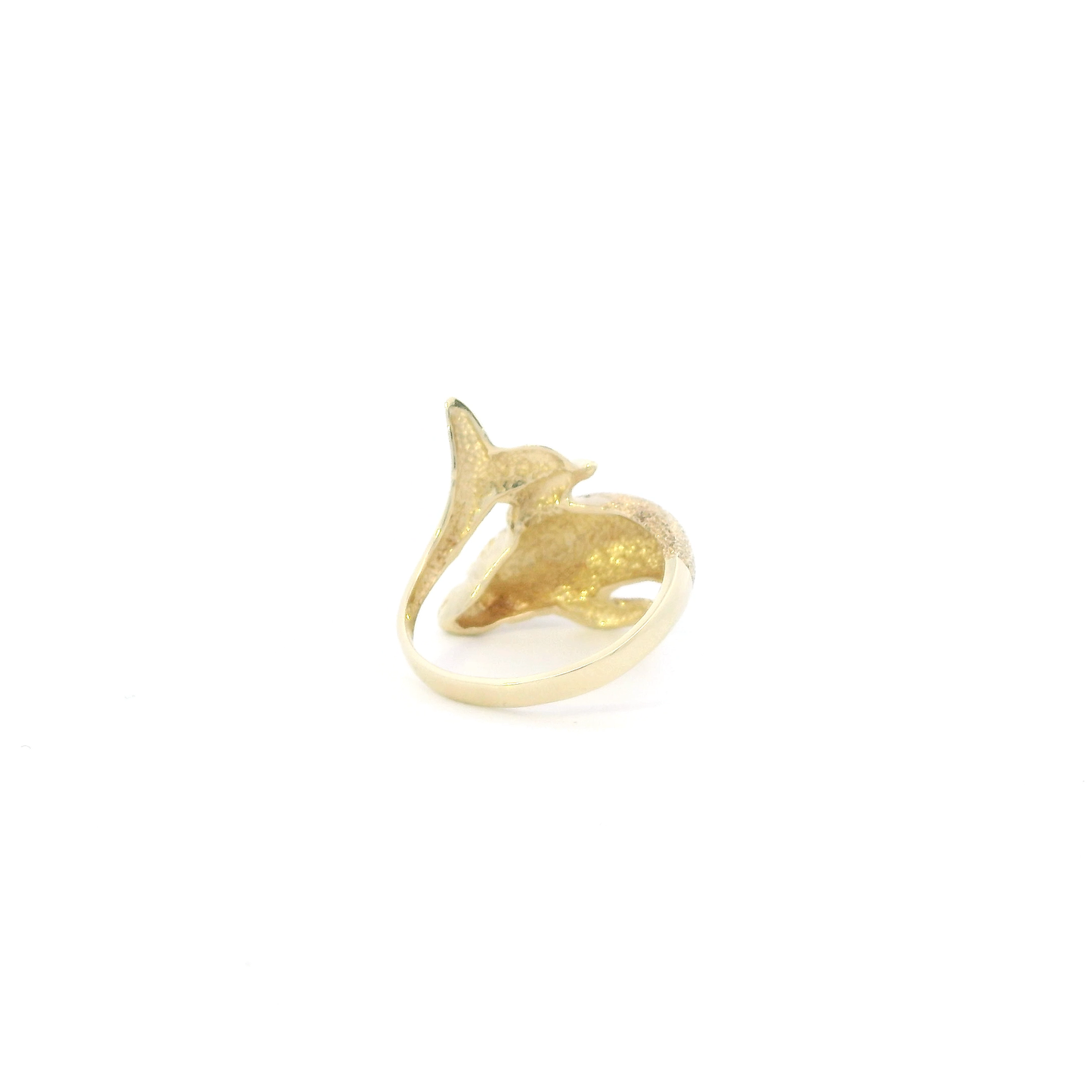 14K Yellow Gold Dolphin Wrap Womens Ring