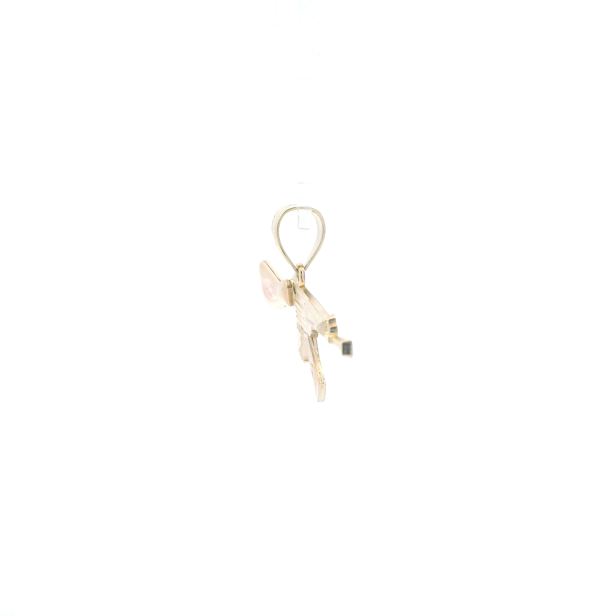 14K Tri Color Gold AK-47 Rifle Pendant