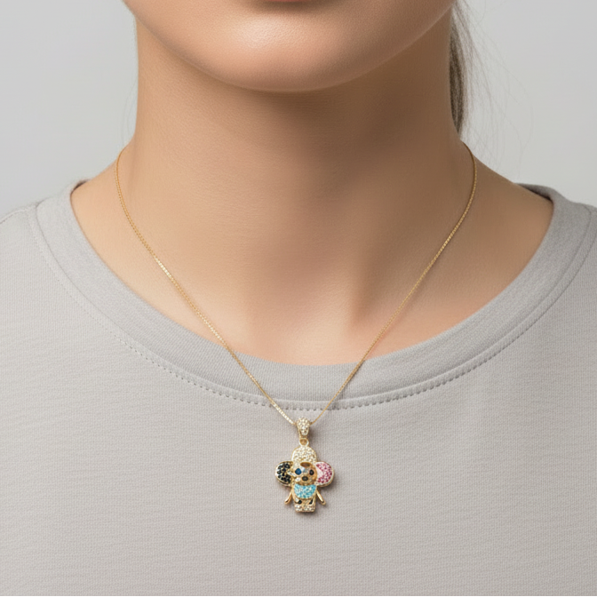 14K Yellow Gold Fancy Toy Pendant & 19.5" Box Chain