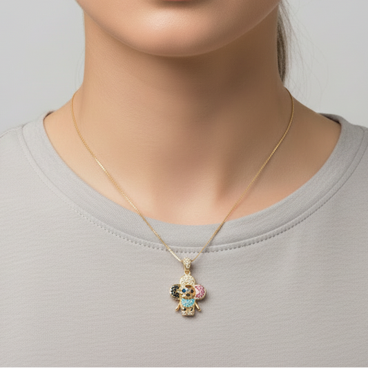 14K Yellow Gold Fancy Toy Pendant & 19.5" Box Chain