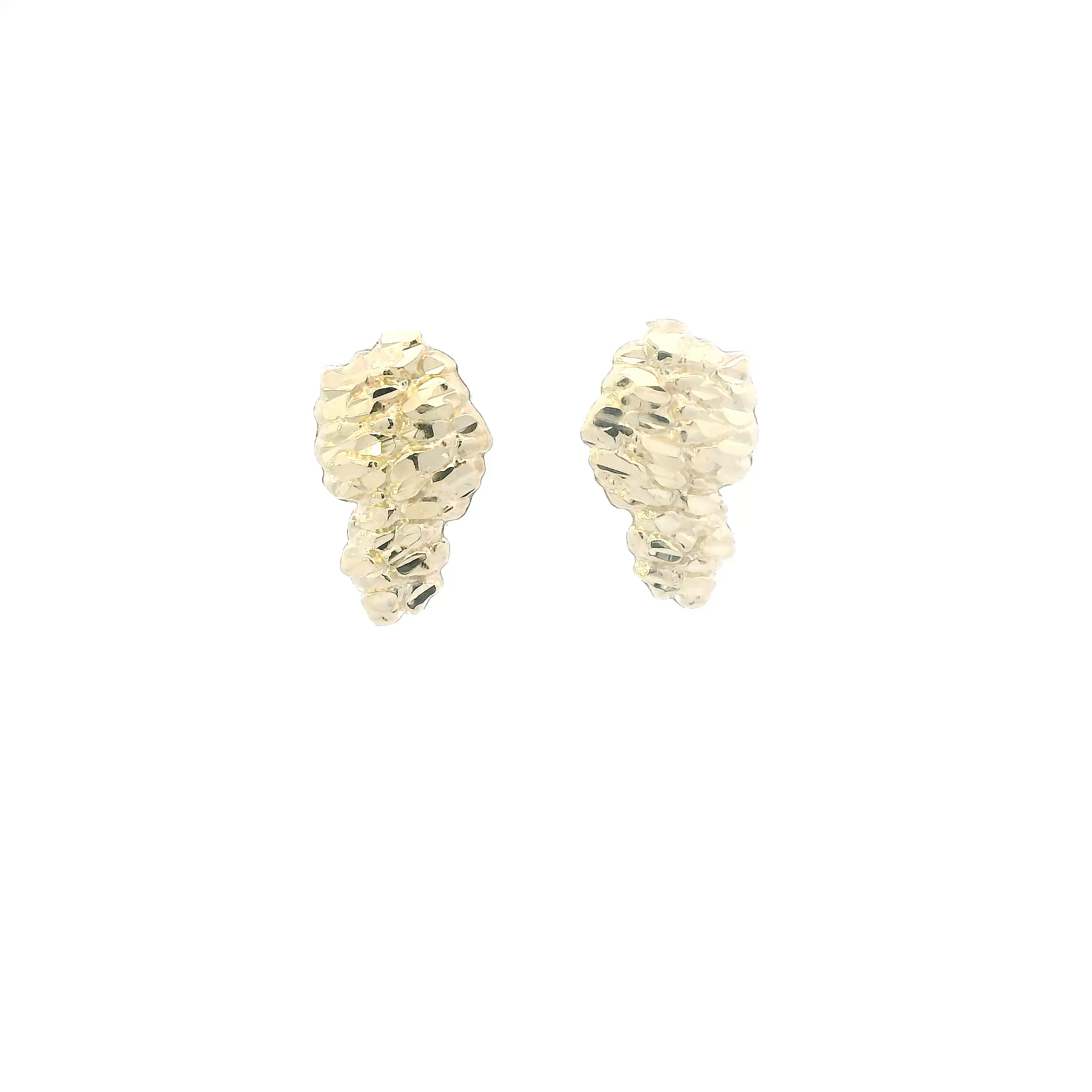 10K Yellow Gold Nugget Stud Earrings