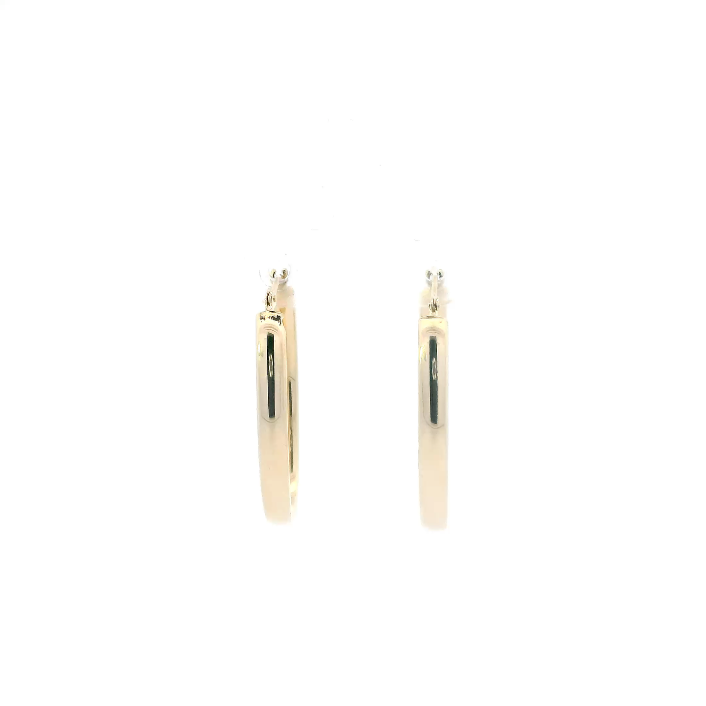 14K Yellow Gold Oval Hoop Earrings