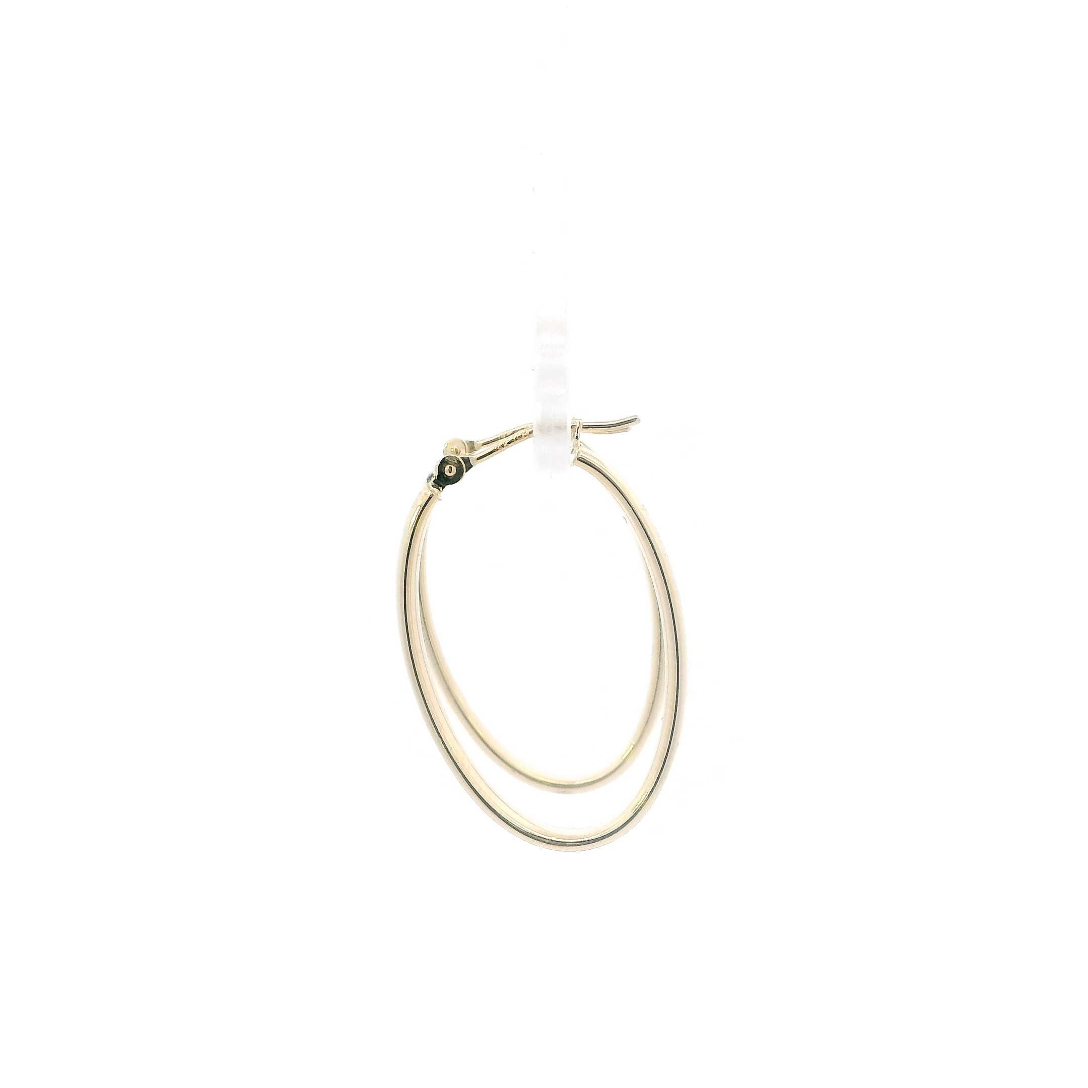14K Yellow Gold Oval Hoop Earrings