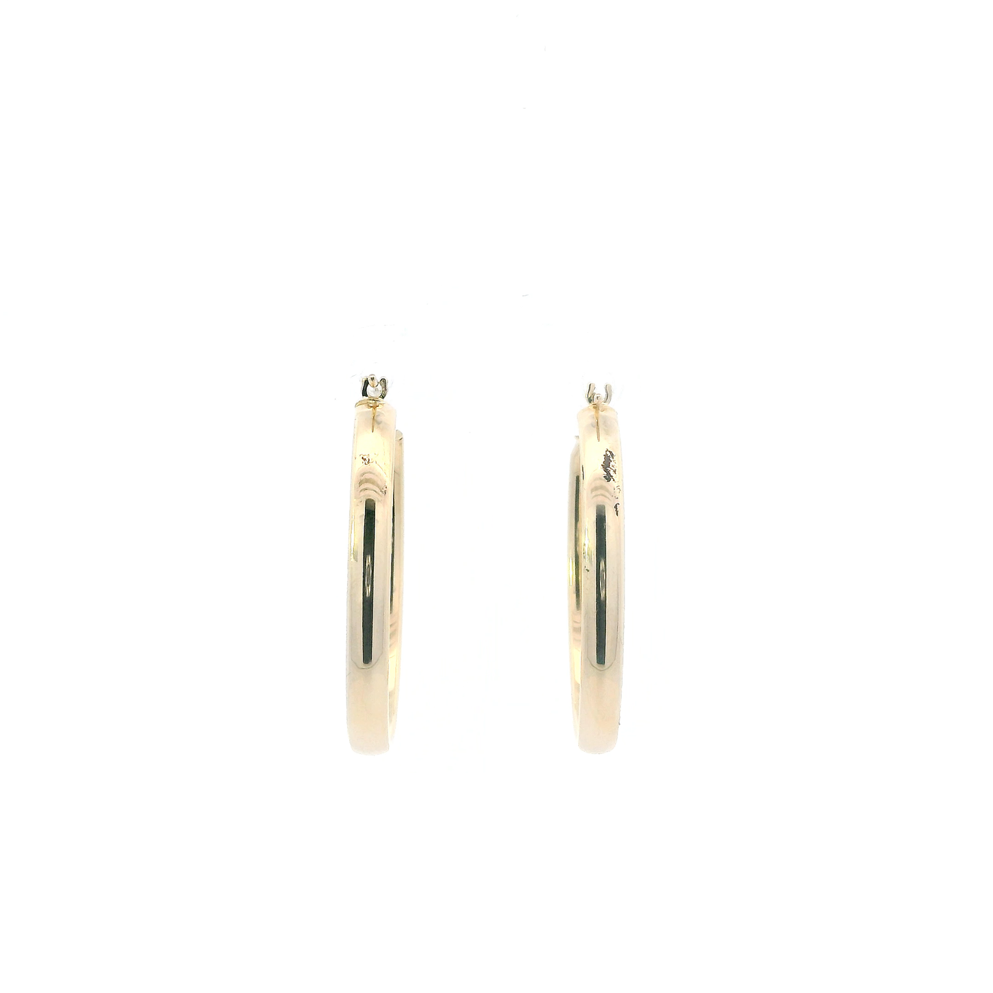14K Yellow Gold Oval Hoop Earrings