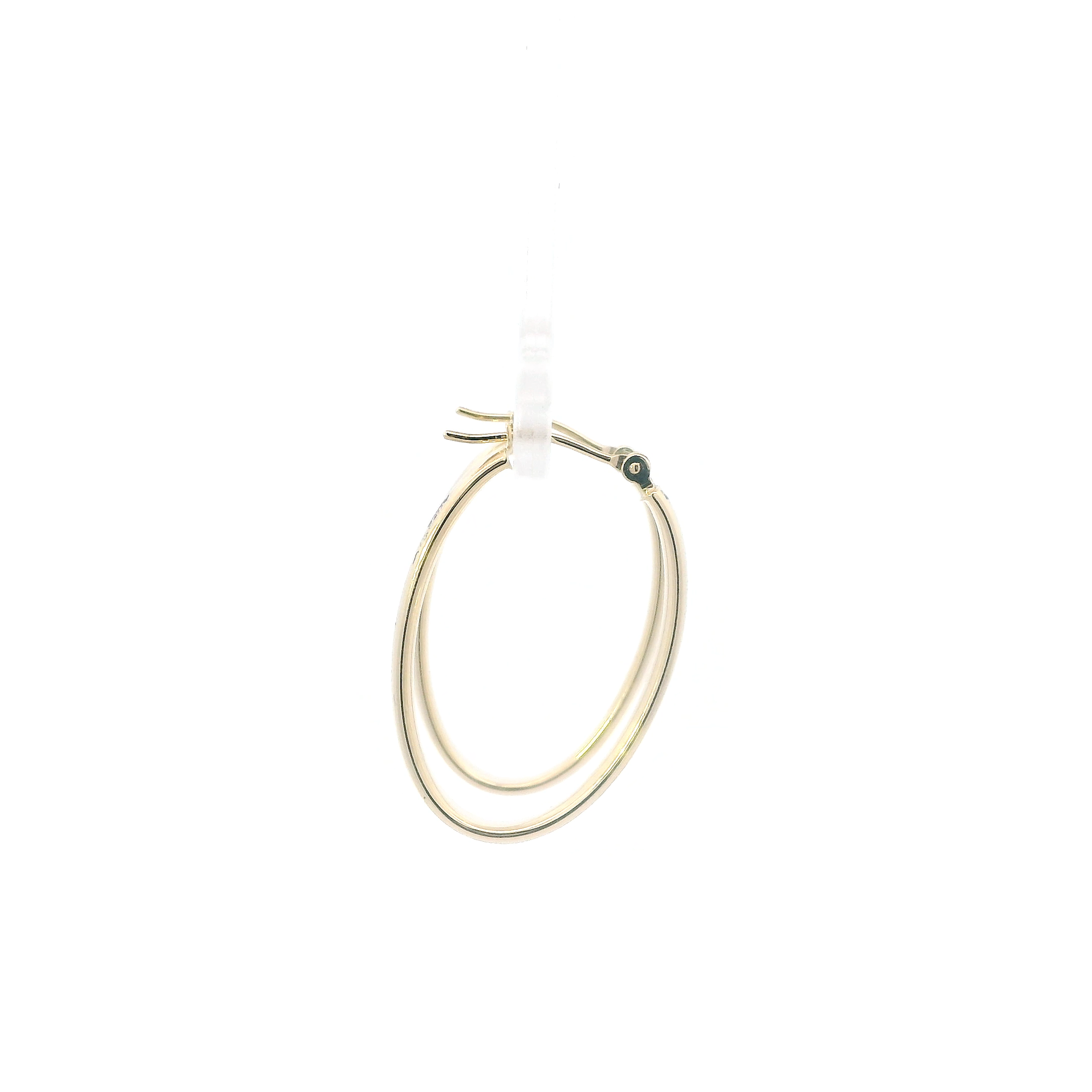 14K Yellow Gold Oval Hoop Earrings