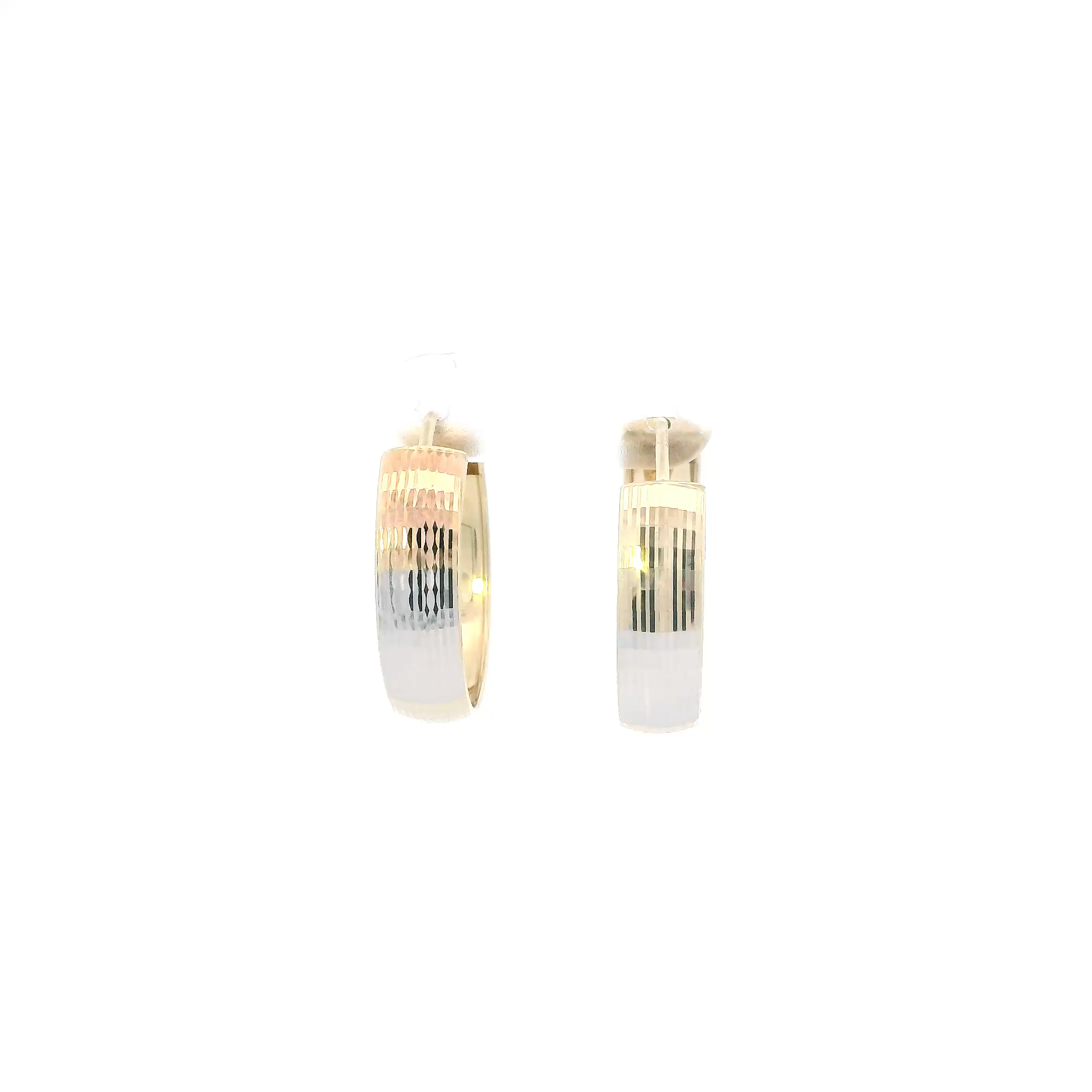14K White & Yellow Gold Hoop Earrings