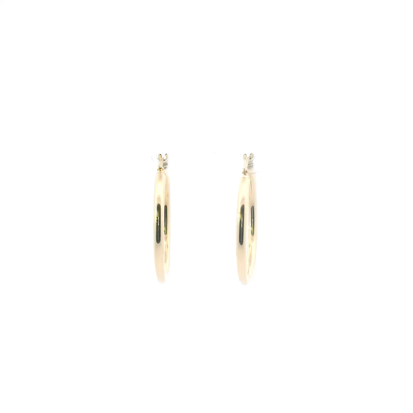 14K Yellow Gold Tube Hoop Earrings