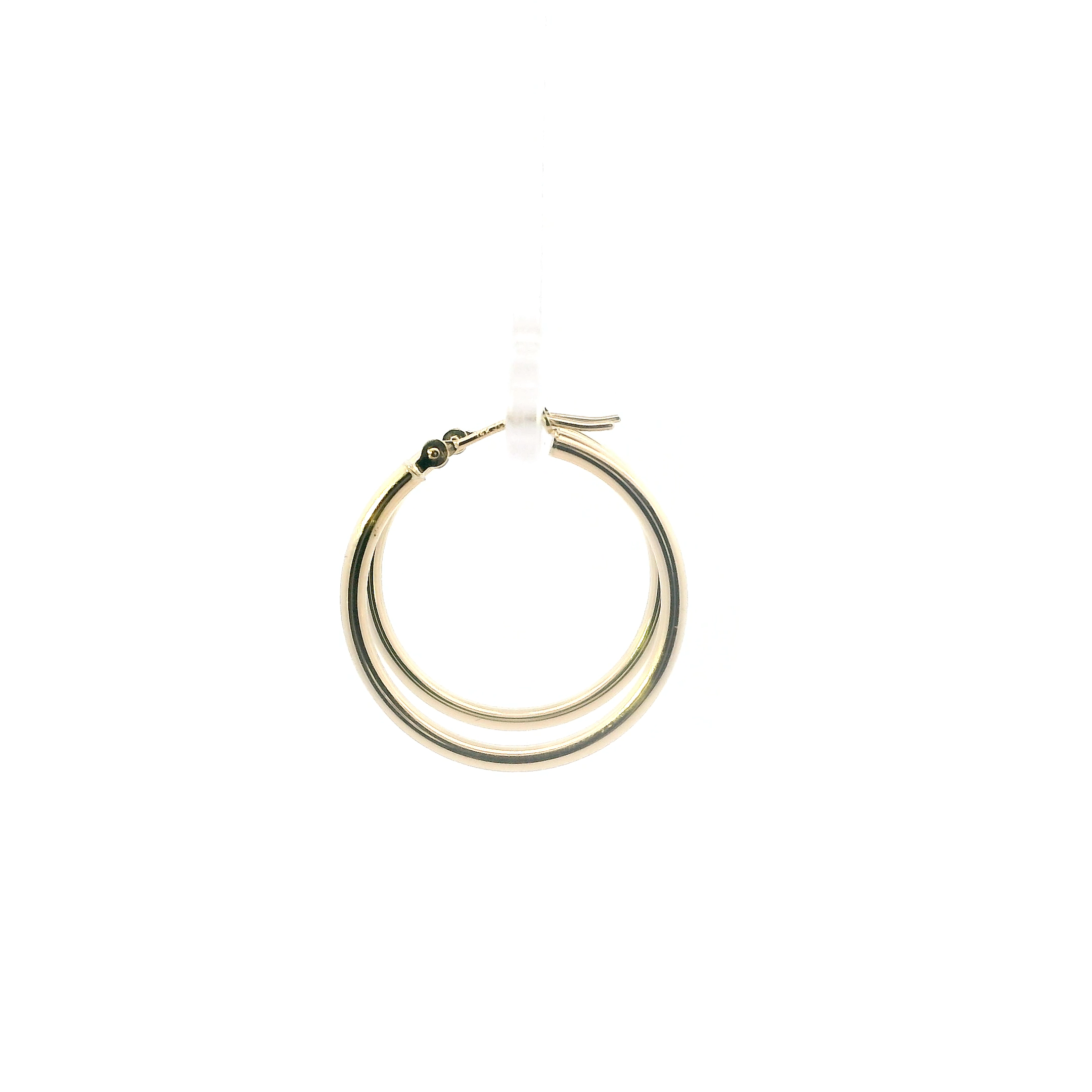 14K Yellow Gold Tube Hoop Earrings