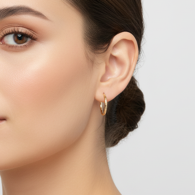 14K Yellow Gold Hoop Earrings