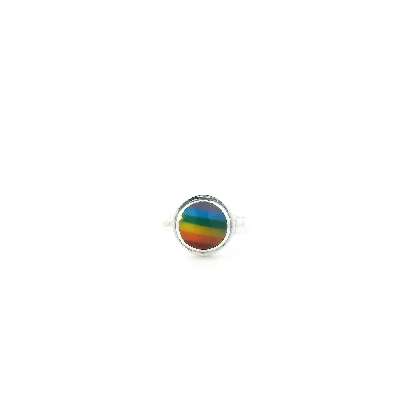 Sterling Silver "Peter Stone" Rainbow Cabochon Ring