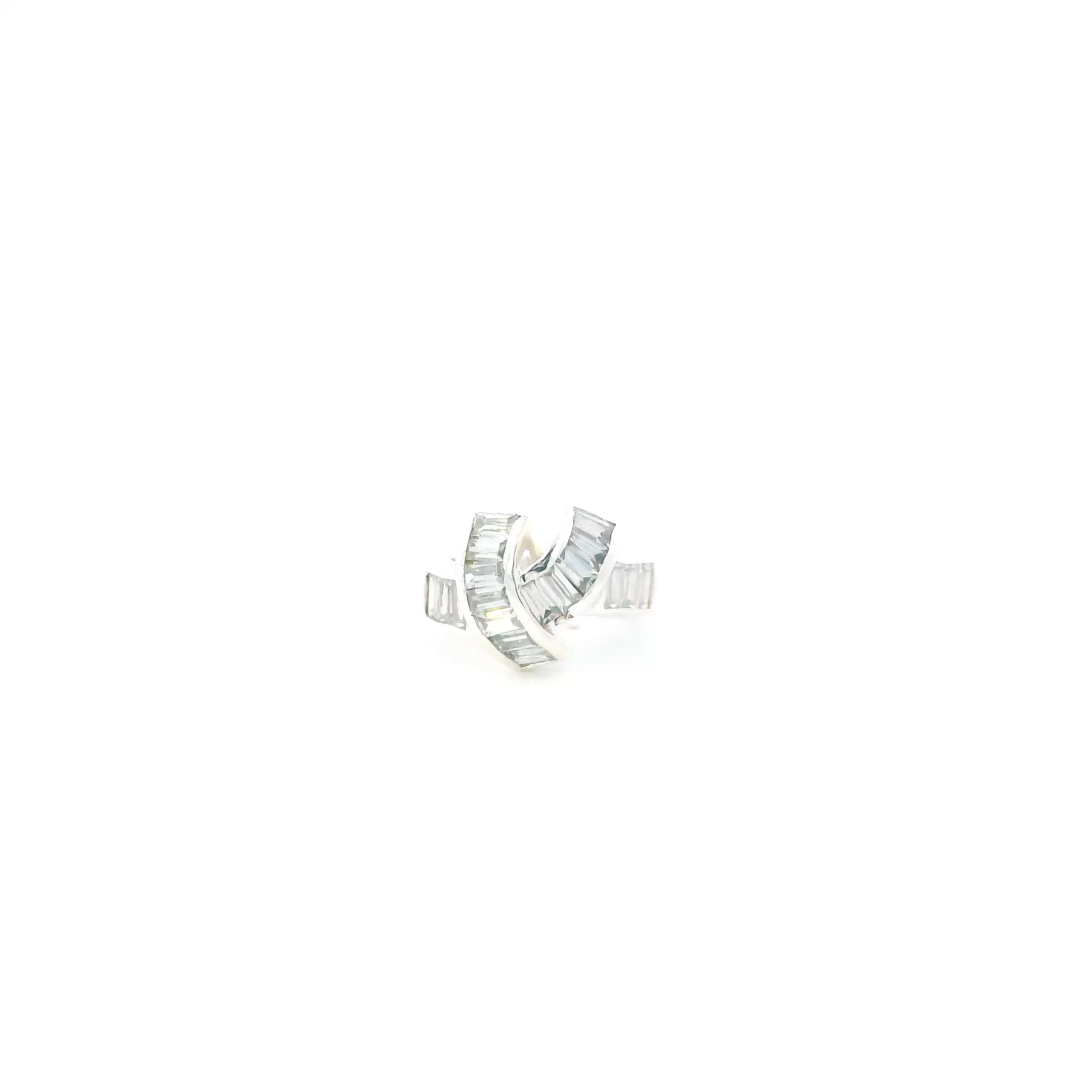 Sterling Silver CZ Wrap Bypass Womens Ring