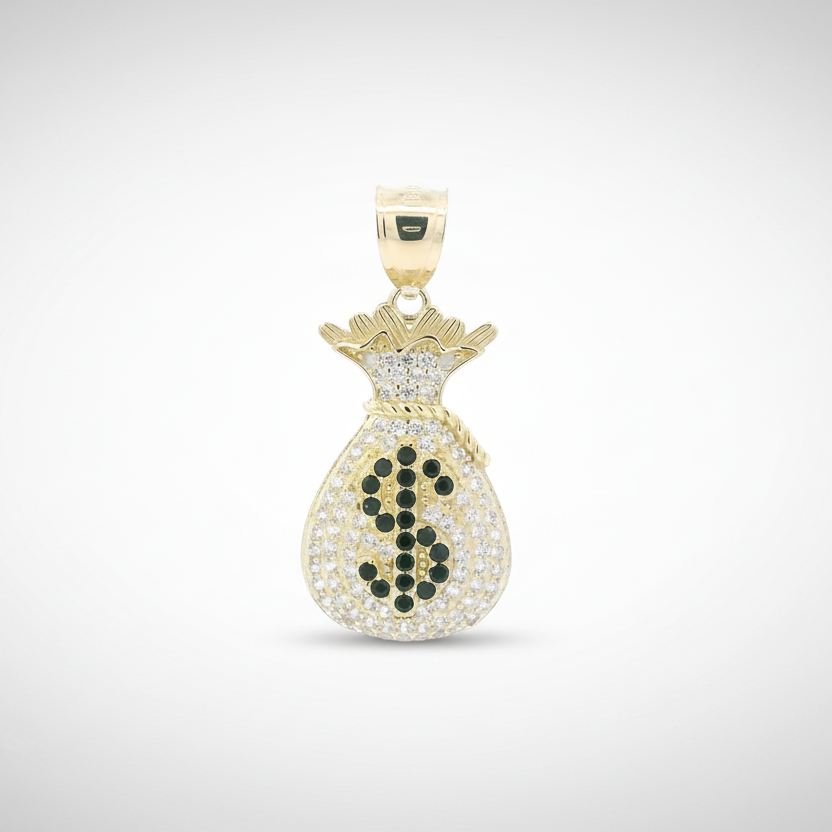 10K Yellow Gold Money Bag Pendant