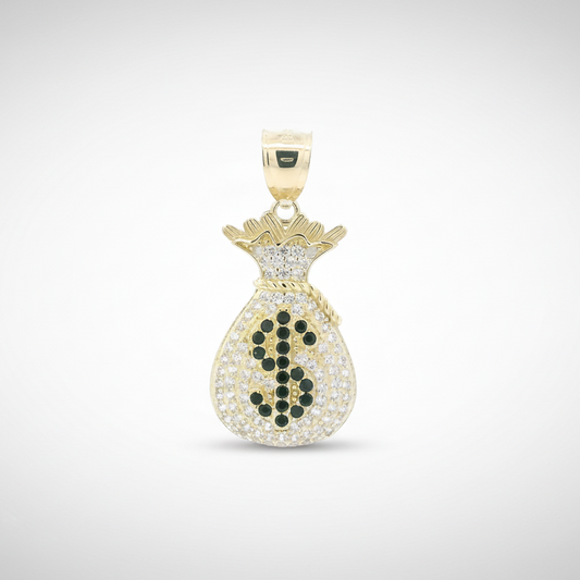10K Yellow Gold Money Bag Pendant