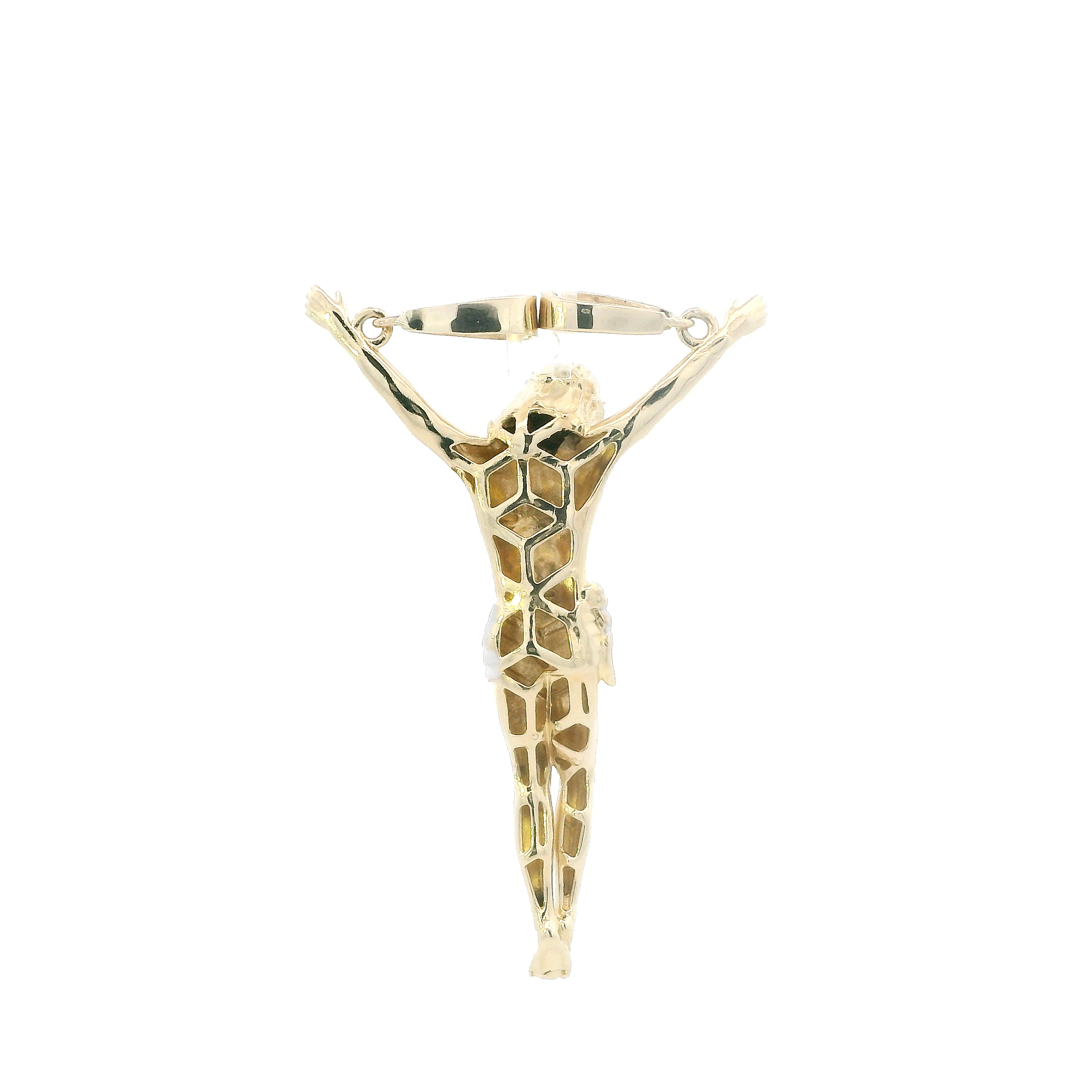 14K Yellow & White Gold Jesus Pendant