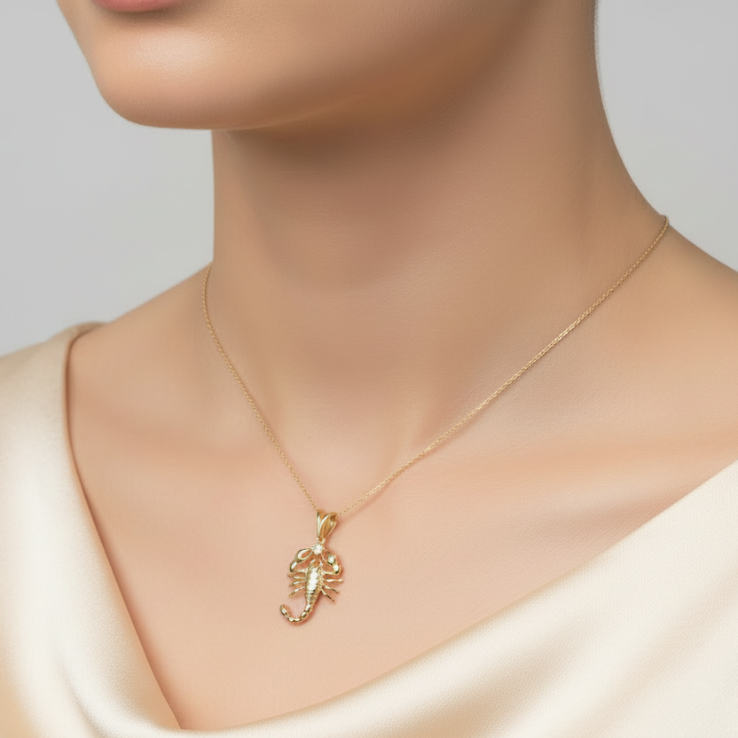 14K Yellow Gold Scorpion Pendant