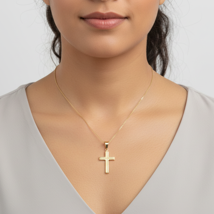 14K Yellow Gold Cross Pendant