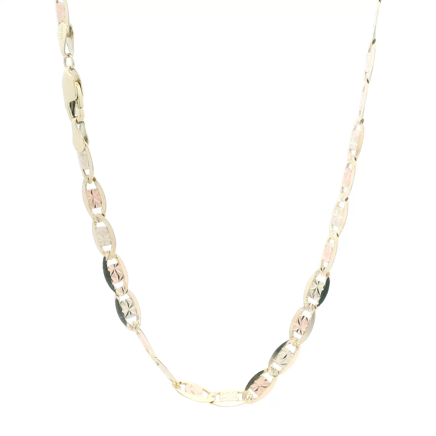 10K Tri Color Gold 22" Mariner Chain