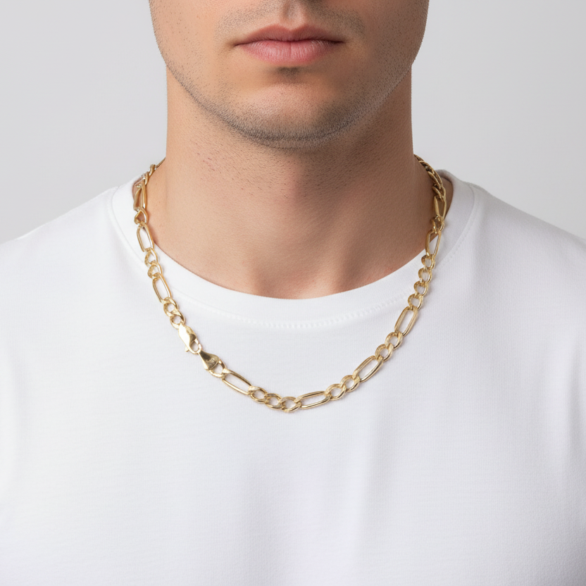 10K Yellow Gold 26" Figaro Chain