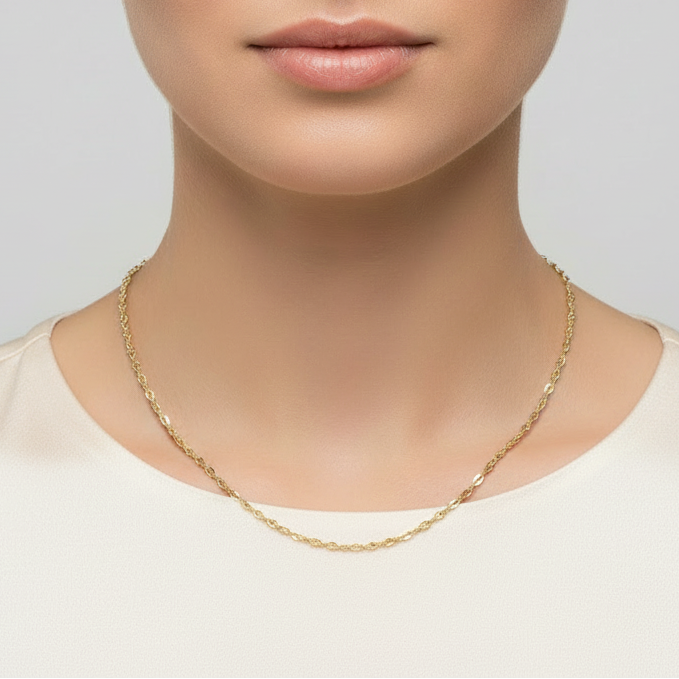 10K Yellow Gold 18" Fancy Chain
