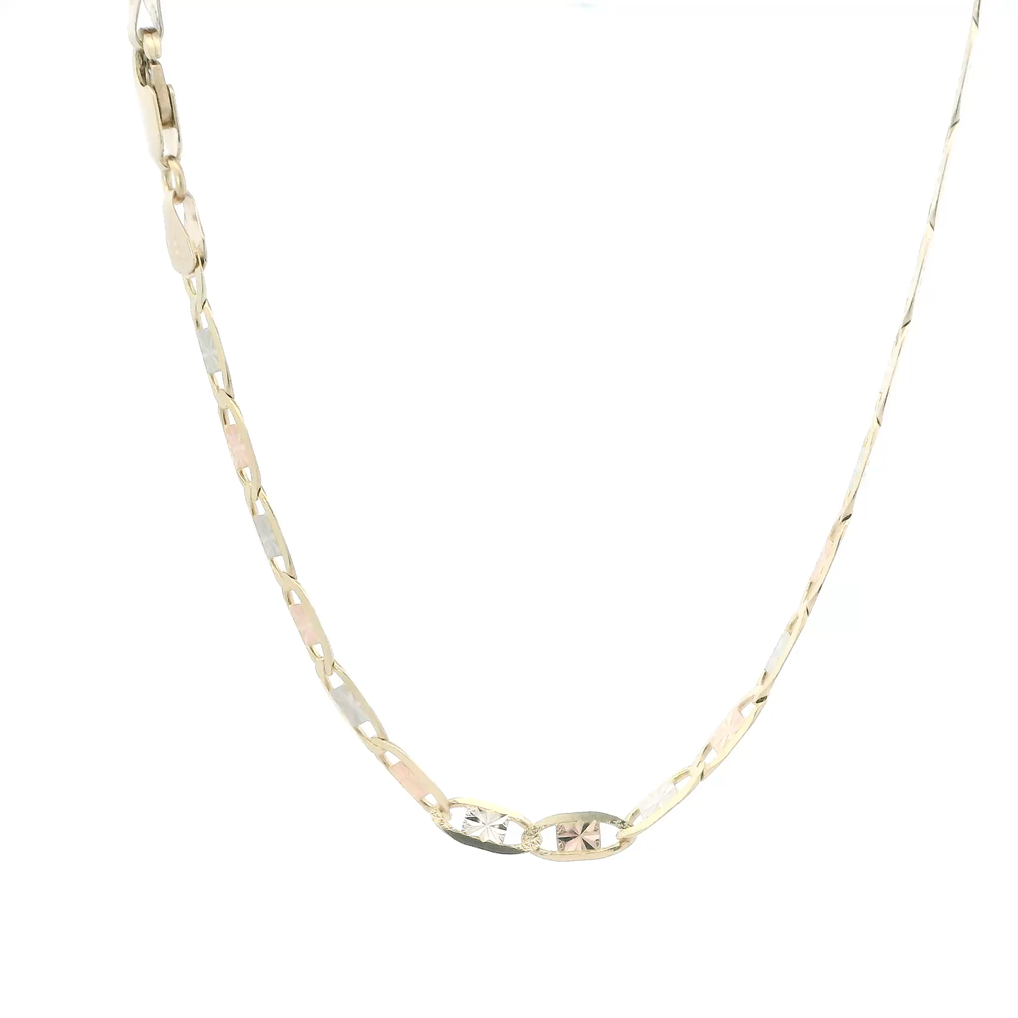 14K Tri Color Gold 23.5" Mariner Chain