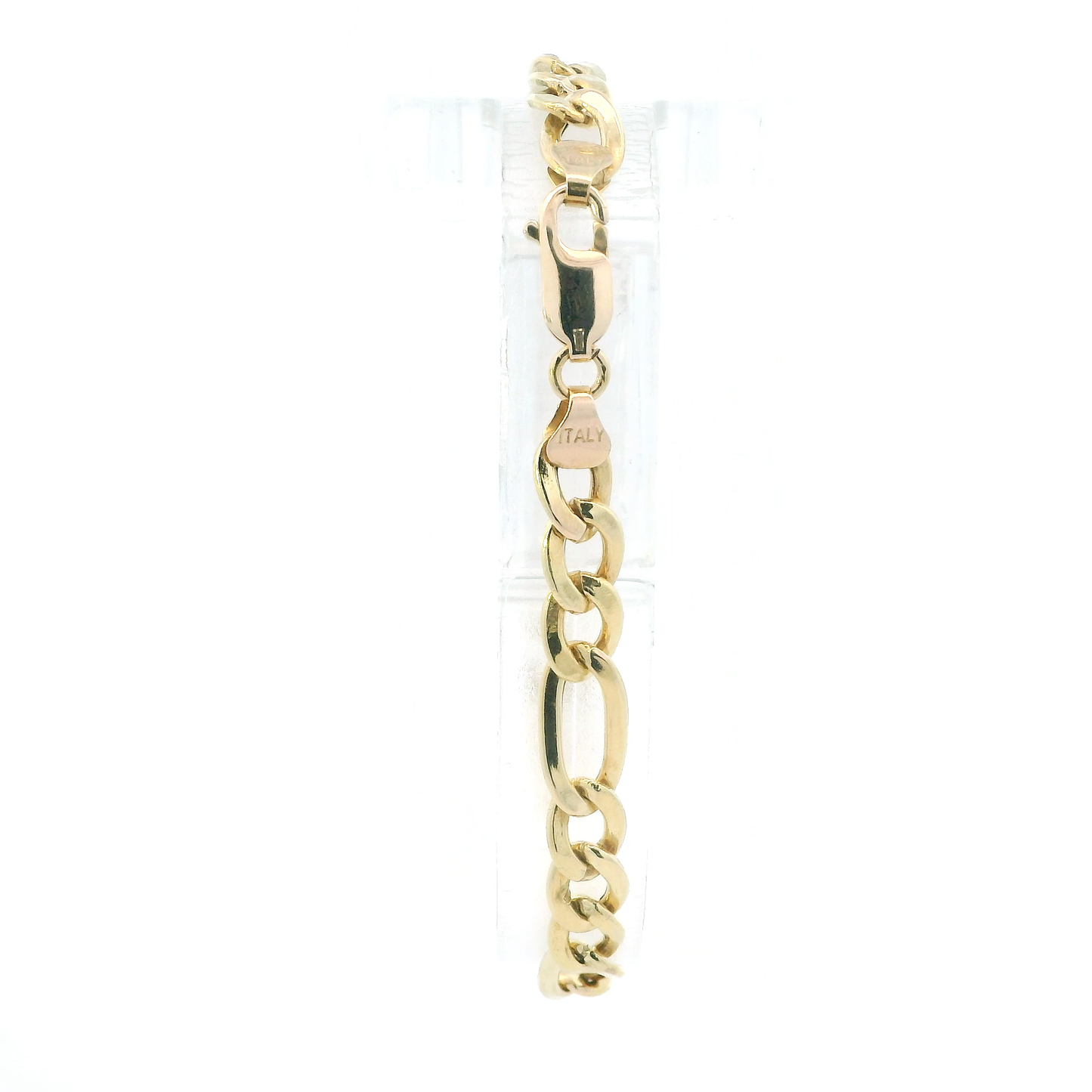 14K Yellow Gold 7.75" Hollow Figaro Bracelet
