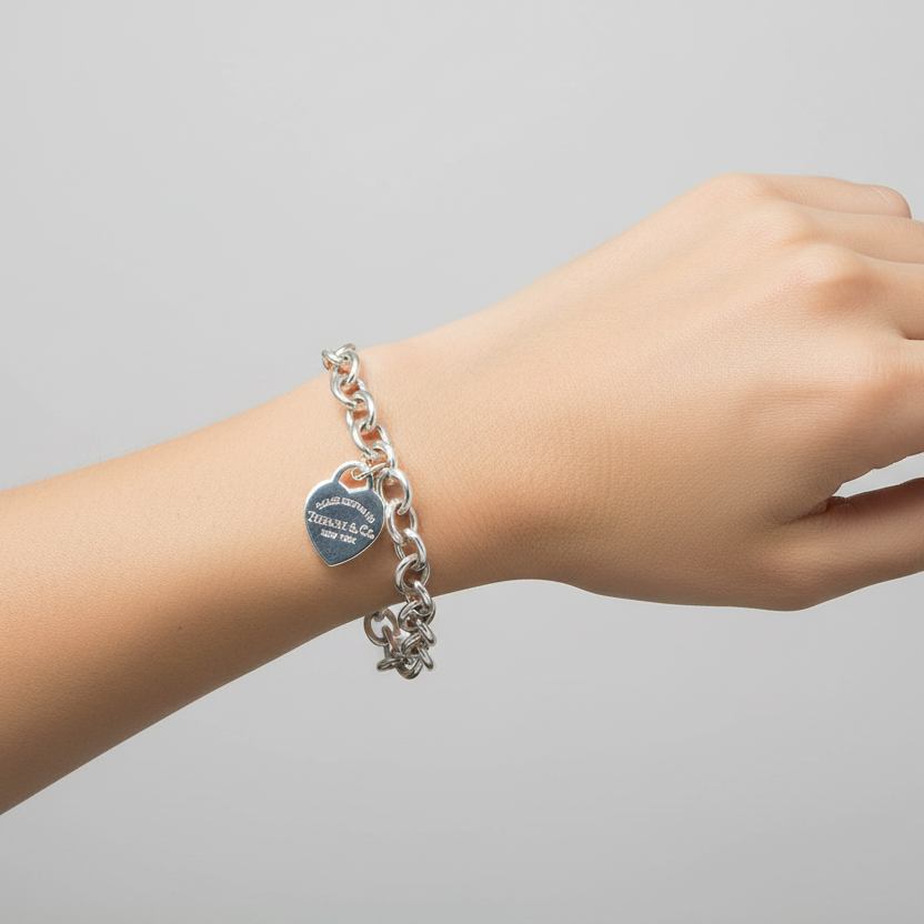 Tiffany & Co. Silver Heart Tag Bracelet
