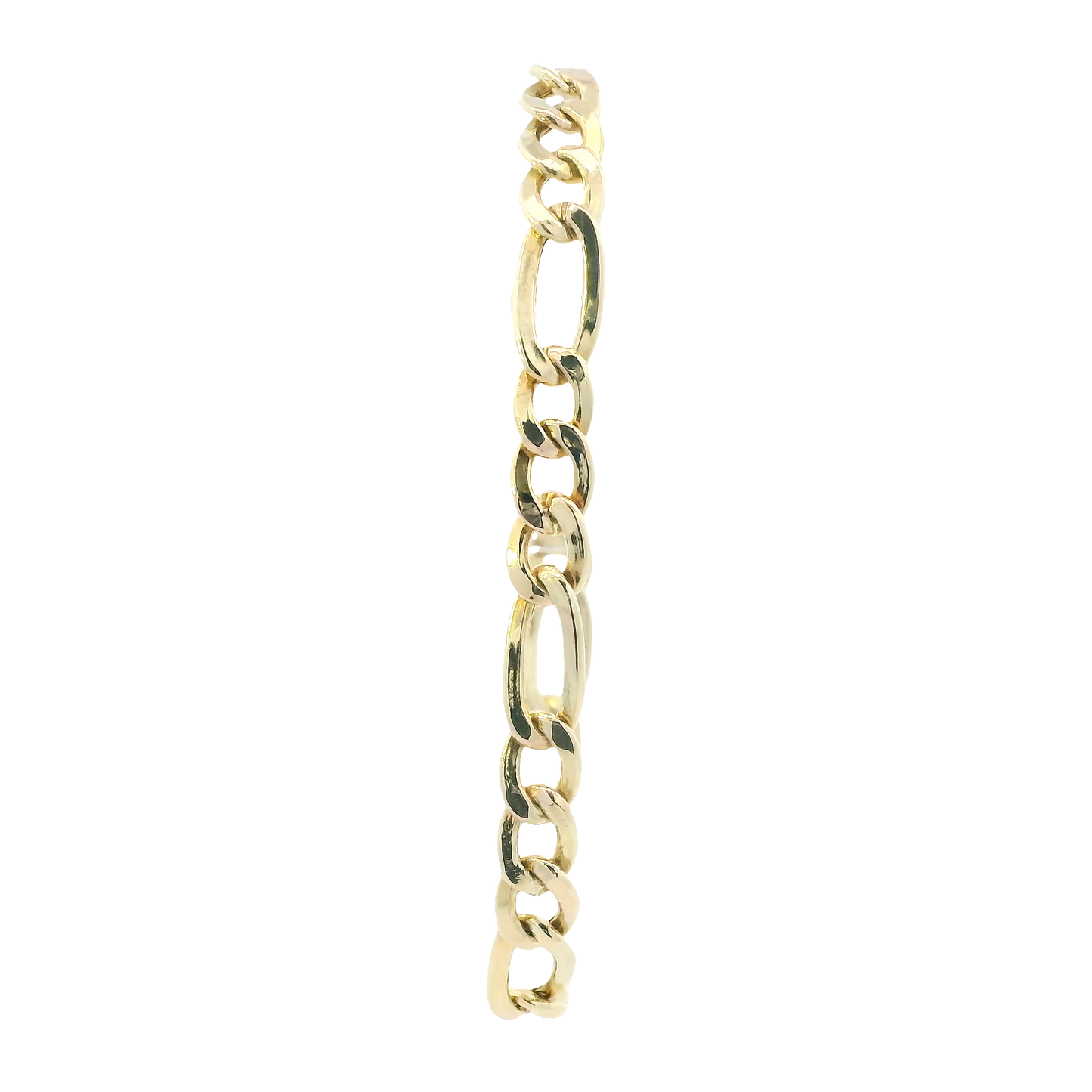 14K Yellow Gold 7.75" Hollow Figaro Bracelet