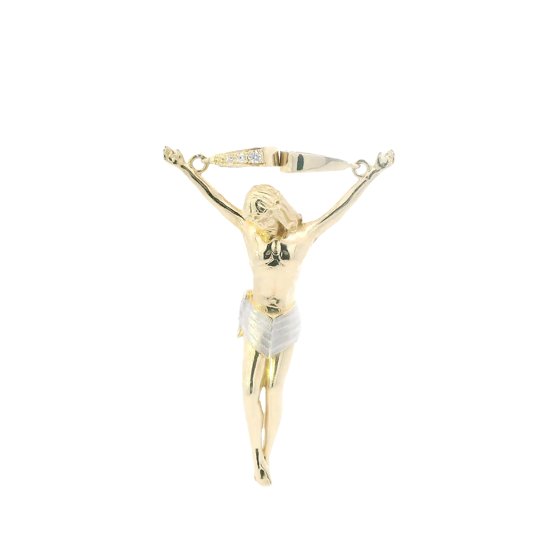 14K Yellow & White Gold Jesus Pendant