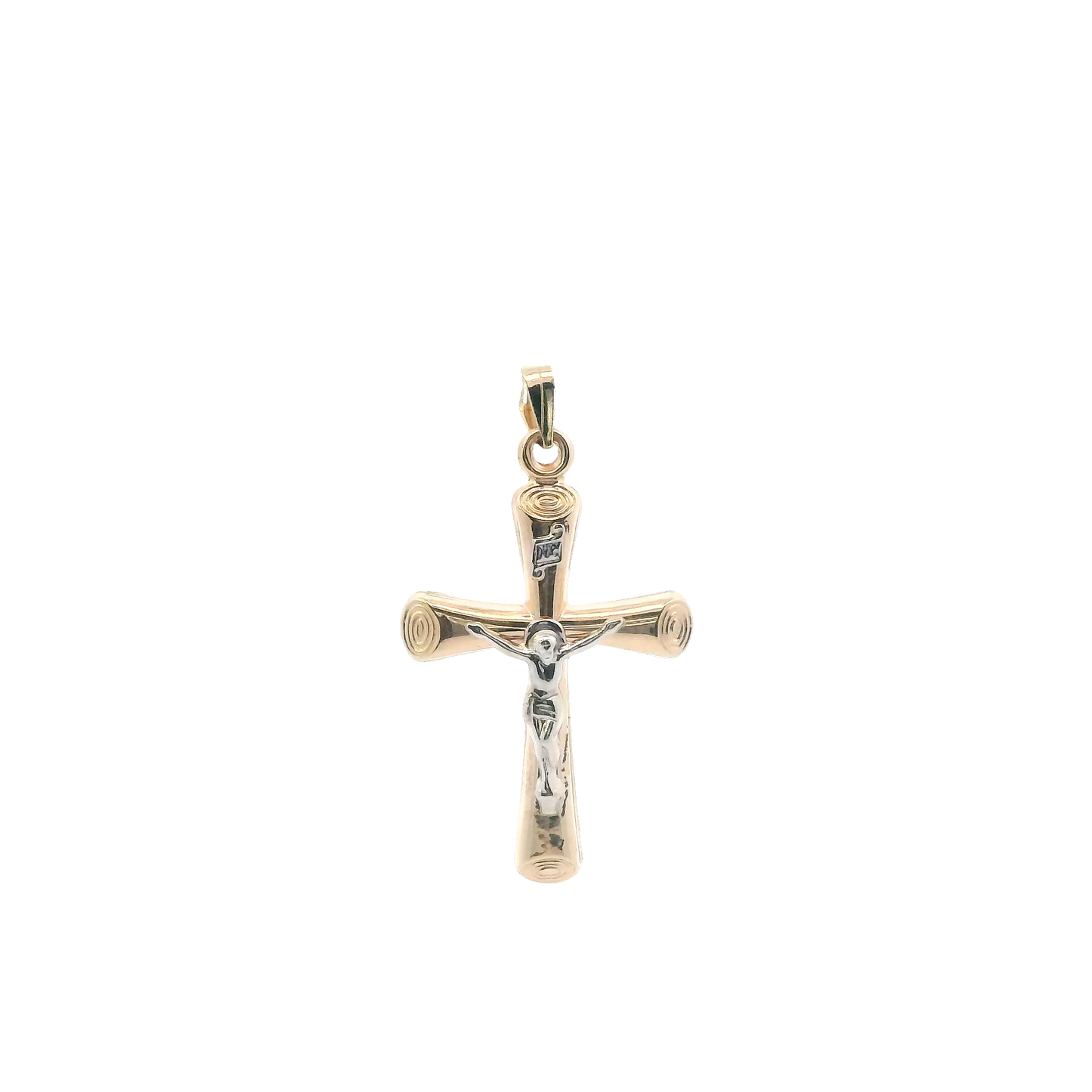 14K Yellow Gold Crucifix Pendant