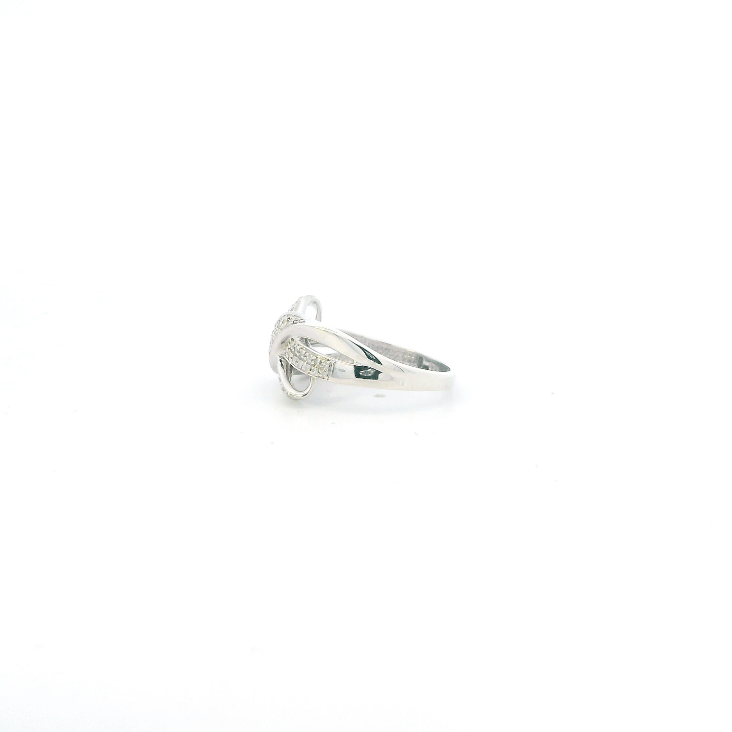 Sterling Silver Diamonds Cross Over X Womens Ring - 0.47ct