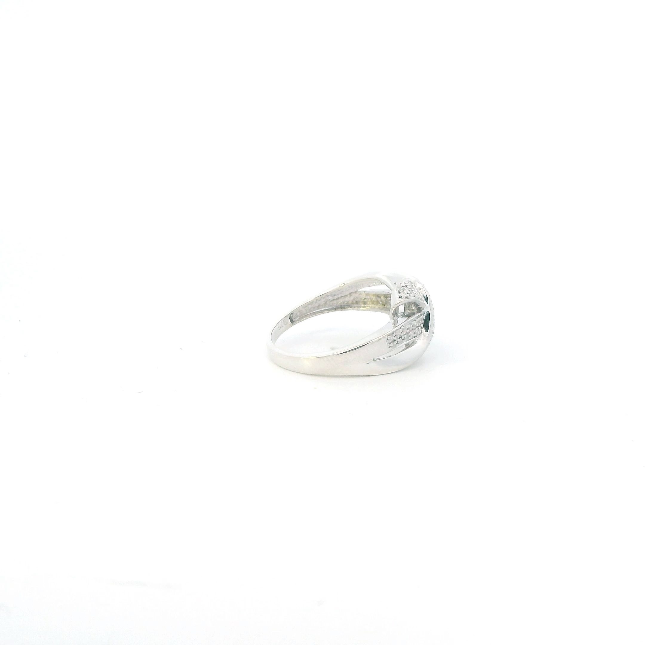 Sterling Silver Diamonds Cross Over X Womens Ring - 0.47ct