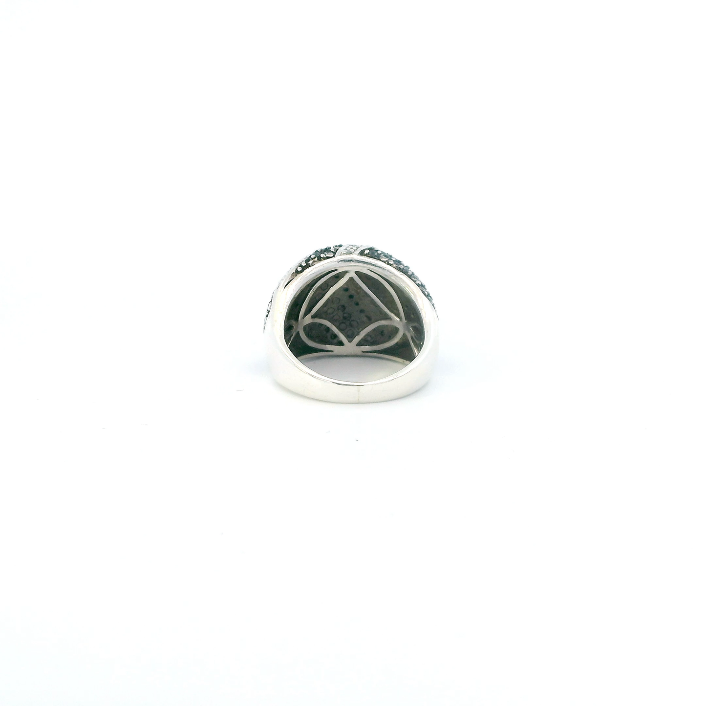 Sterling Silver Diamond Spiral Dome Womens Ring