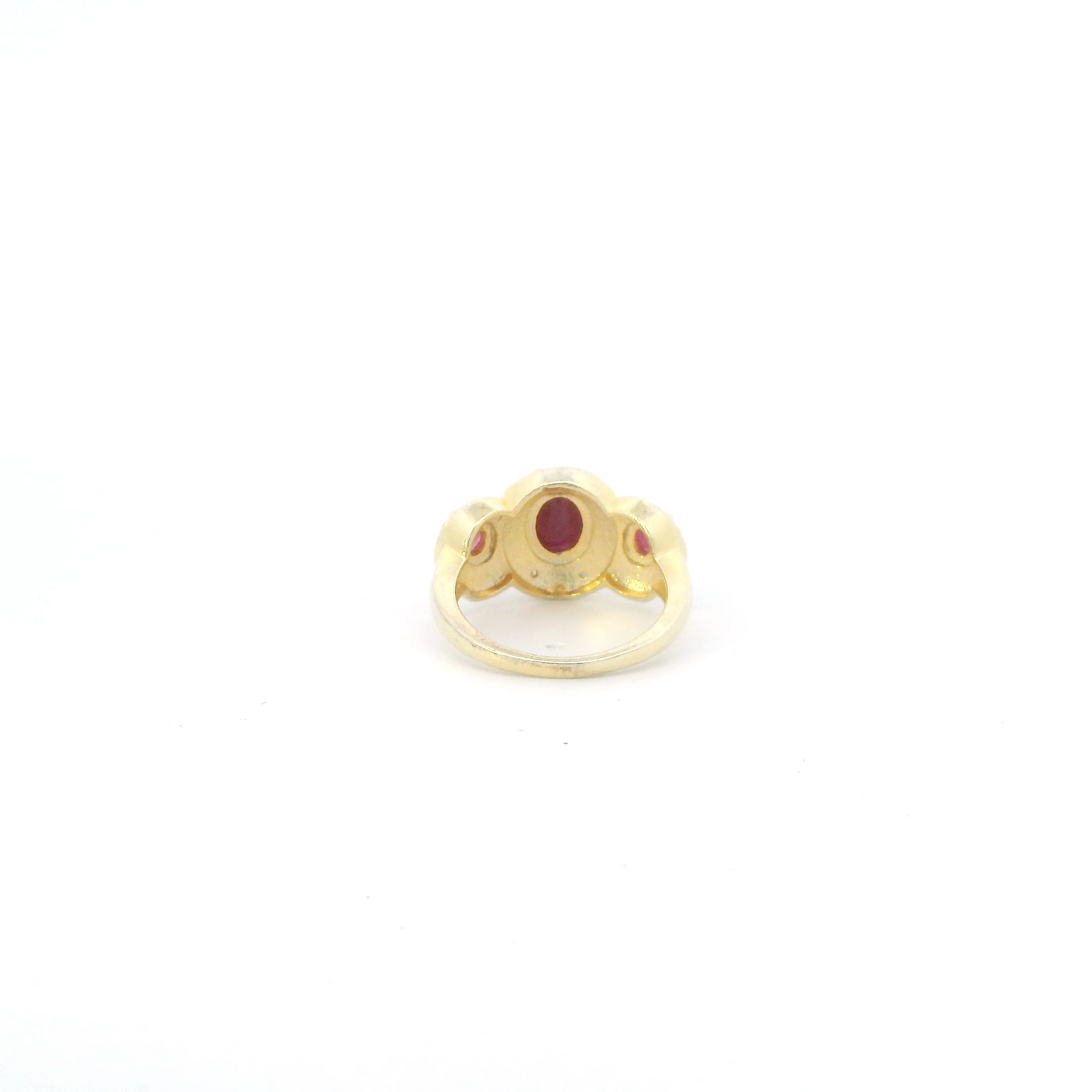 Sterling Silver Ruby Gold Plated Womens Ring